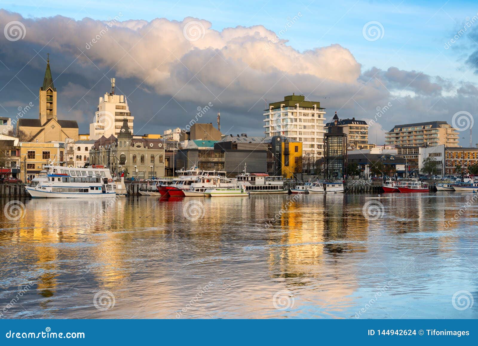 the city of valdivia at the shore of calle-calle river in chile
