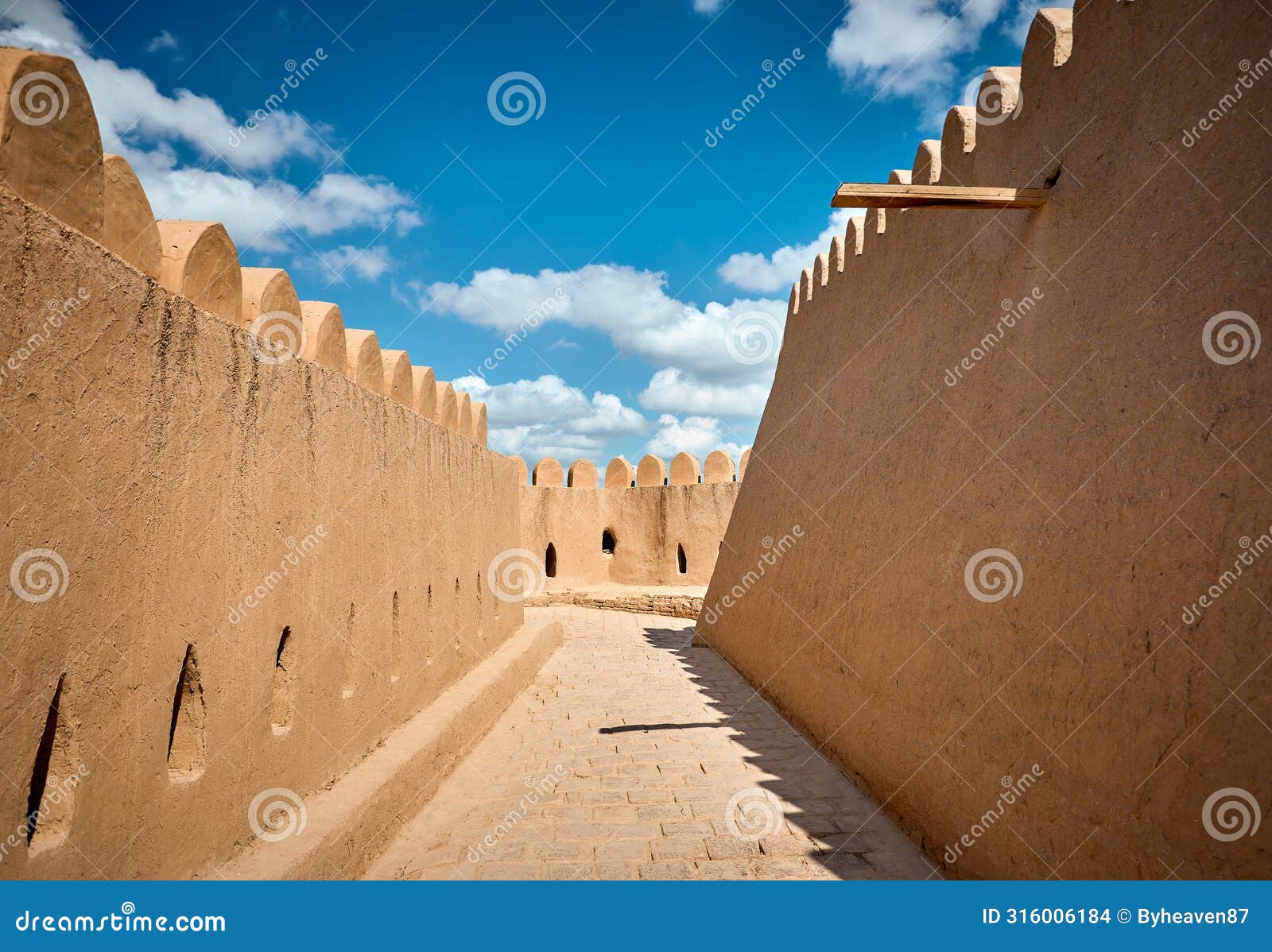 city walls of the ancient city of khiva uzbekistan