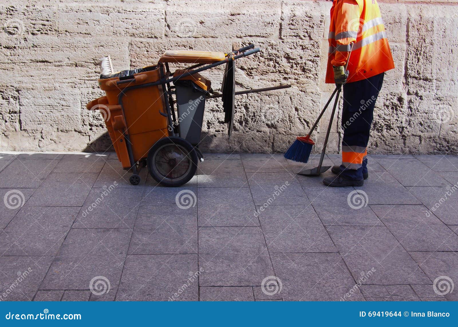 city workers - cleaning and washing of city streets