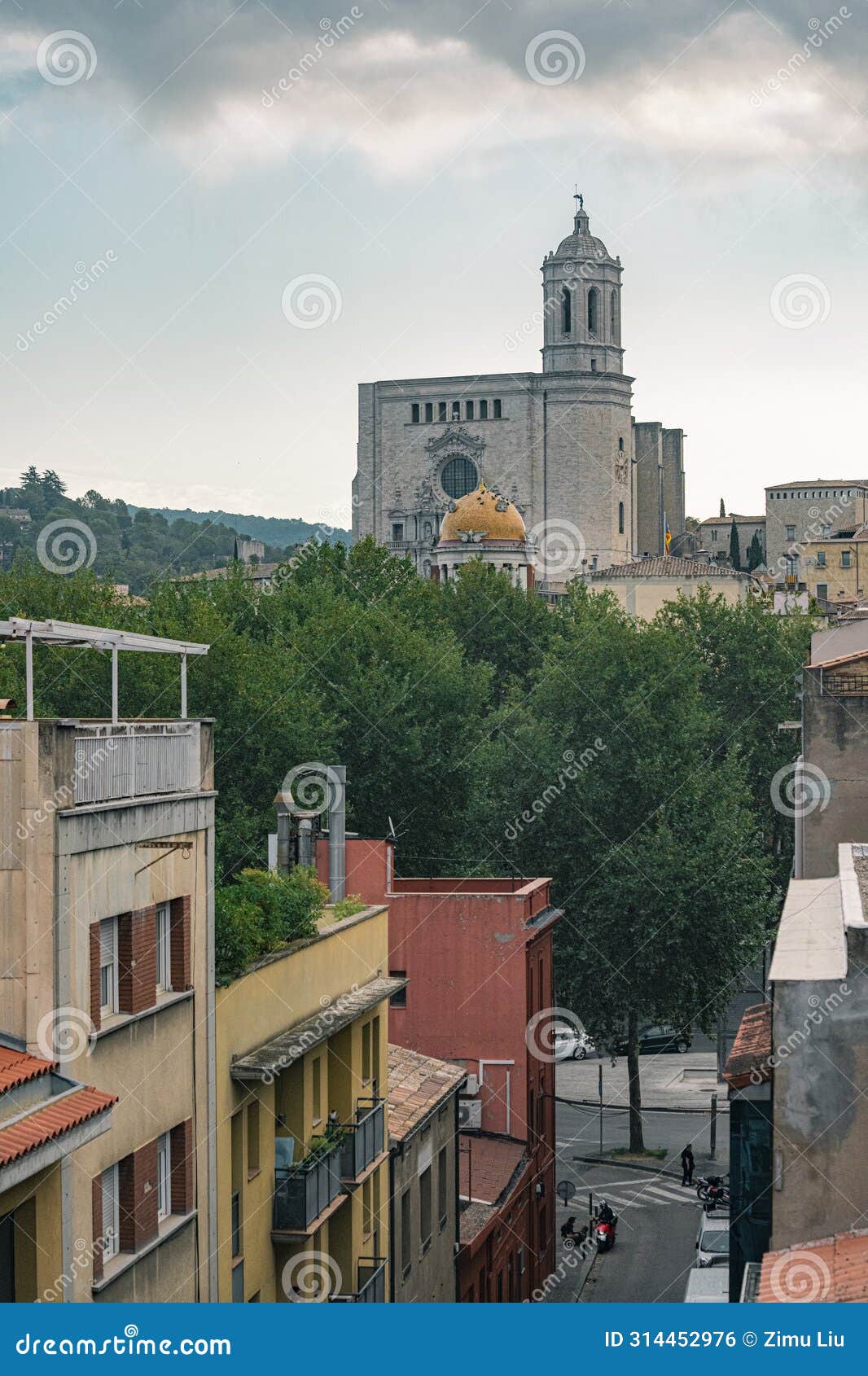 the cityscape in gerona, spain