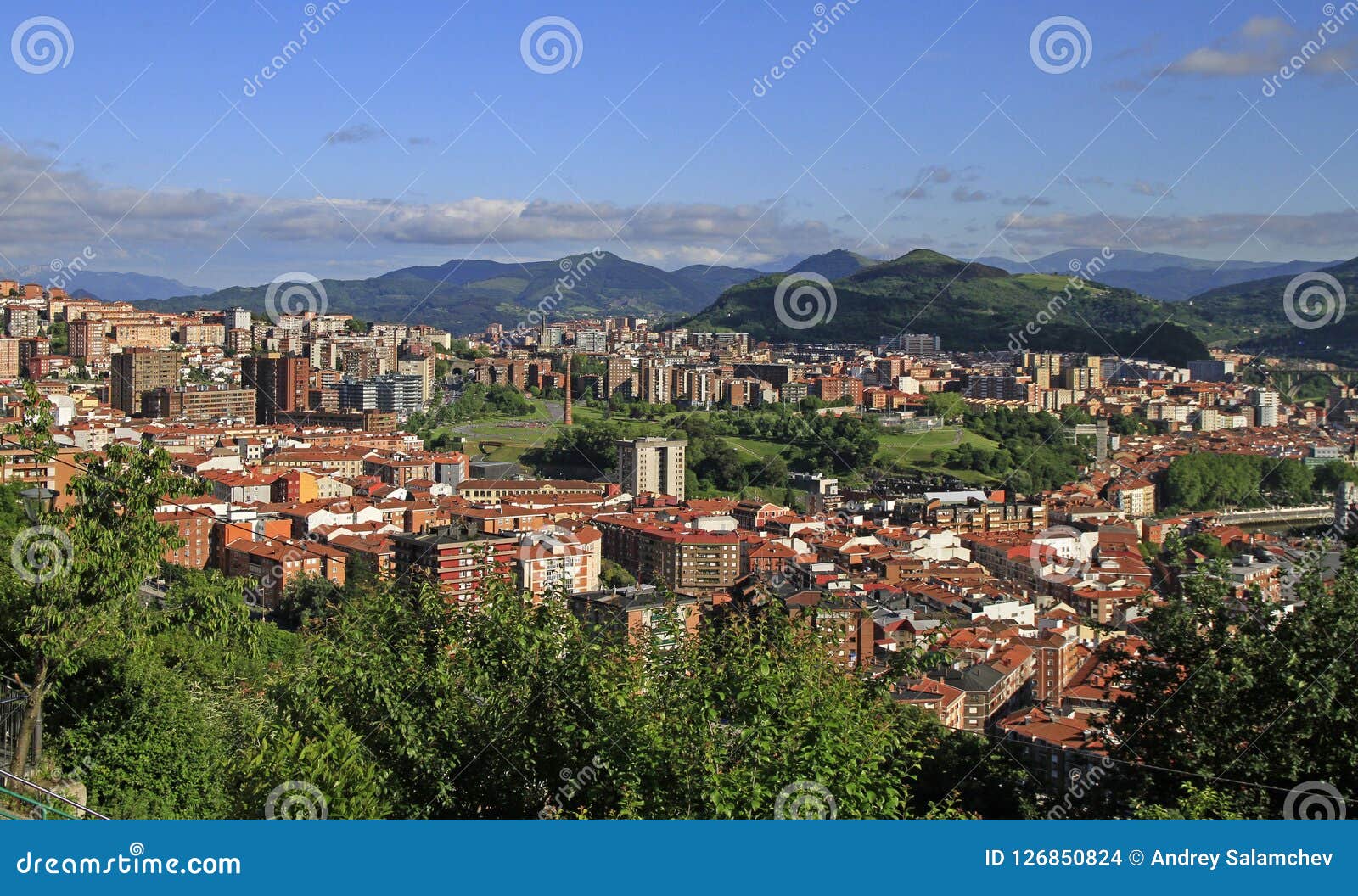 The Cityscape of Bilbao Capital City of Basque Country Stock Photo