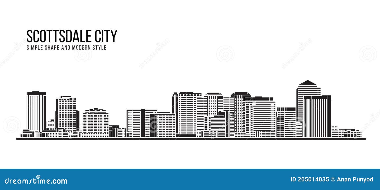 cityscape building abstract simple  and modern style art   - scottsdale city