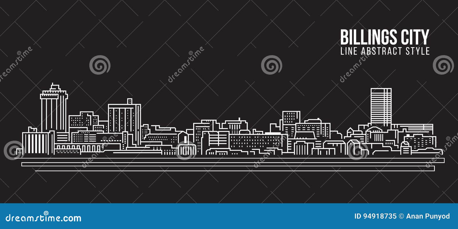 cityscape building line art    - billings city