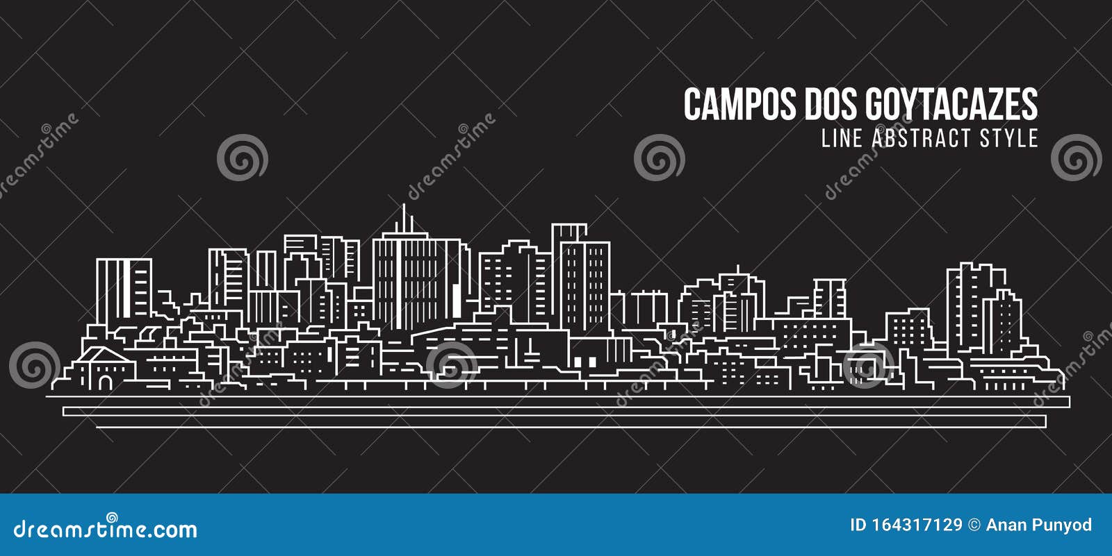 cityscape building panorama line art    - campos dos goytacazes city