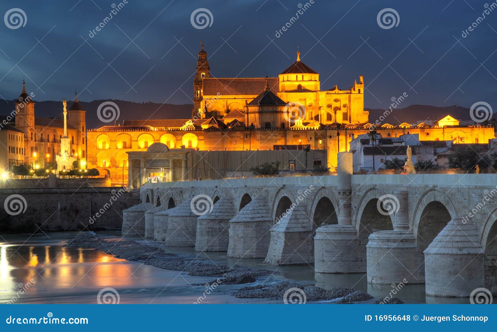 cityscape of cordoba at sunset