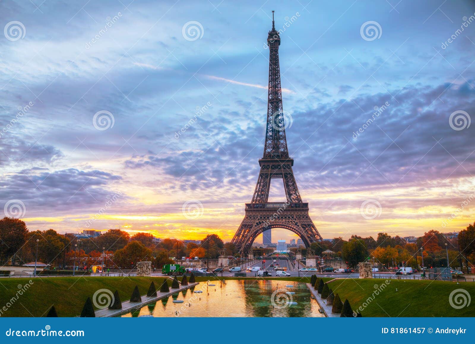 cityscape with the eiffel tower in paris, france