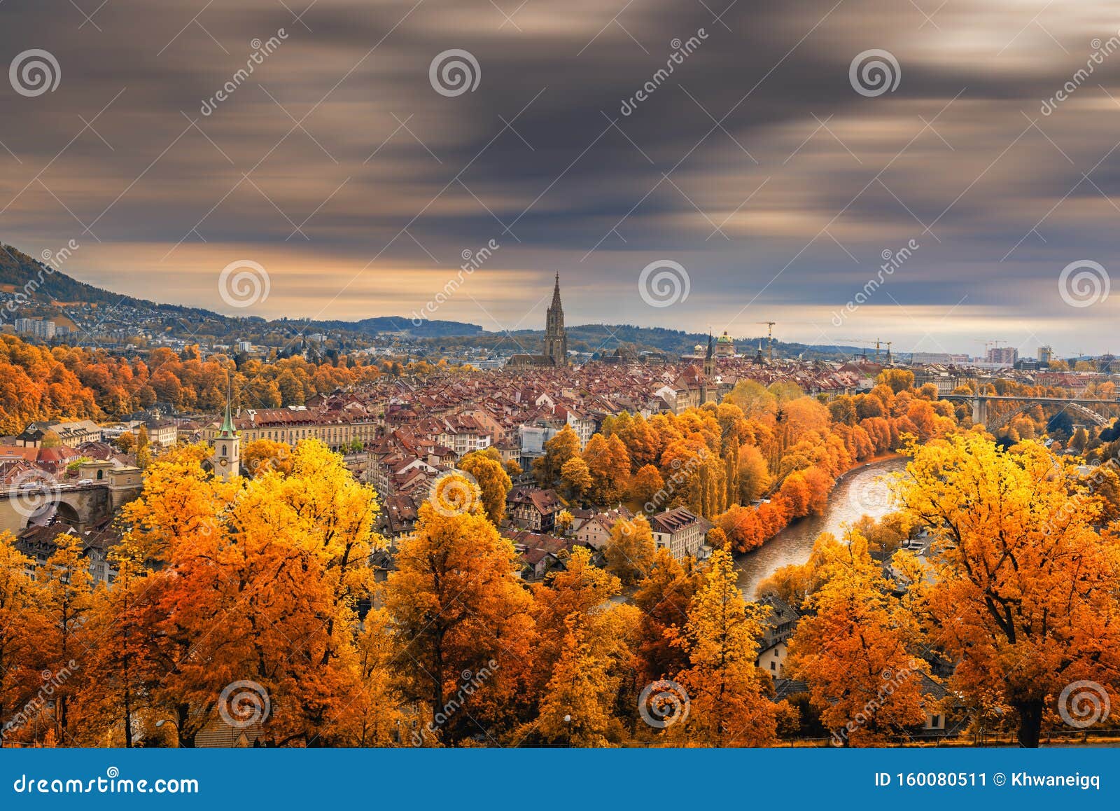 cityscape historical architecture building of bern at autumn season, switzerland, capital city landscape scenery and historic town