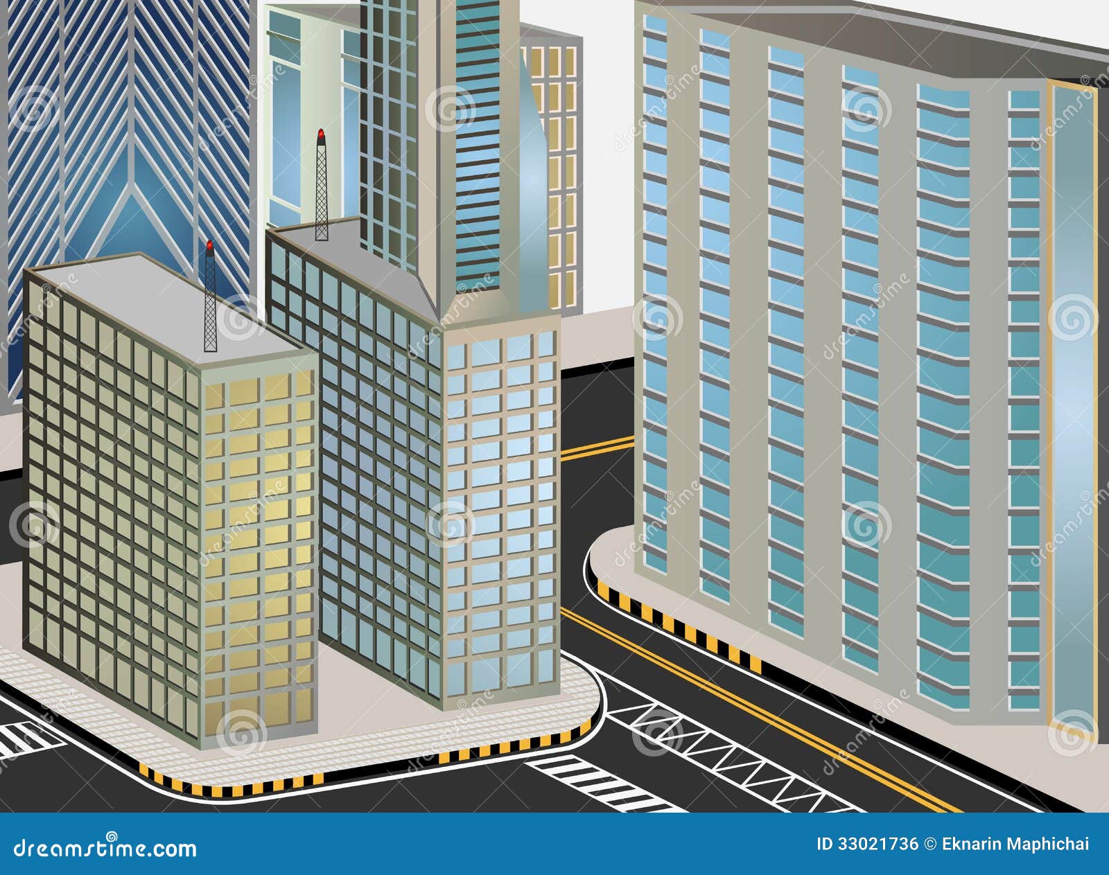 Cityscape stock illustration. Illustration of city, skyscraper - 33021736