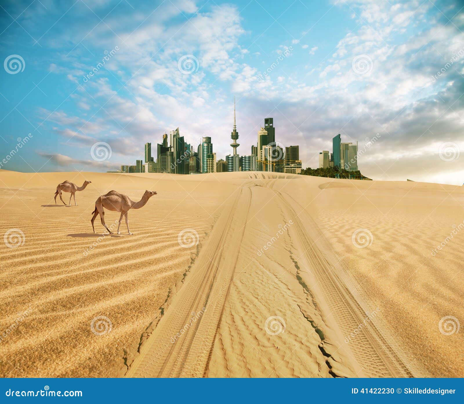 cityscape of kuwait in summer time