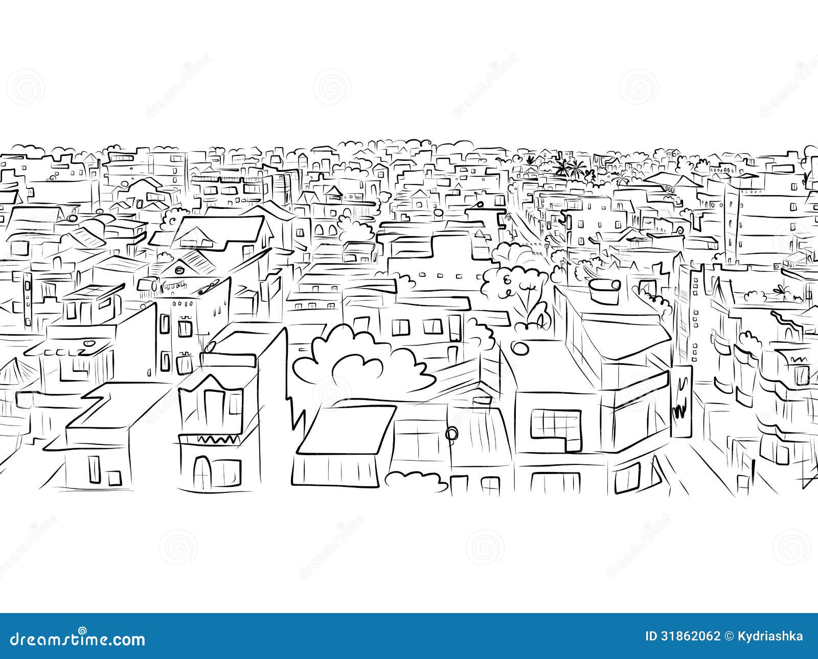 cityscape sketch, seamless pattern for your 