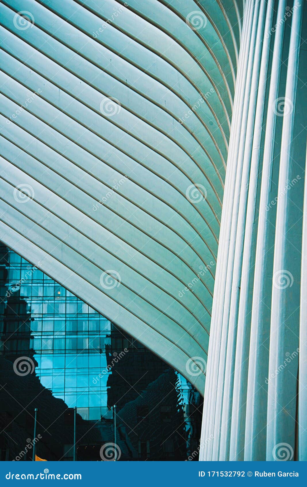 Cityscape, Sweeping Lines of Modern Building Facade Stock Photo Image