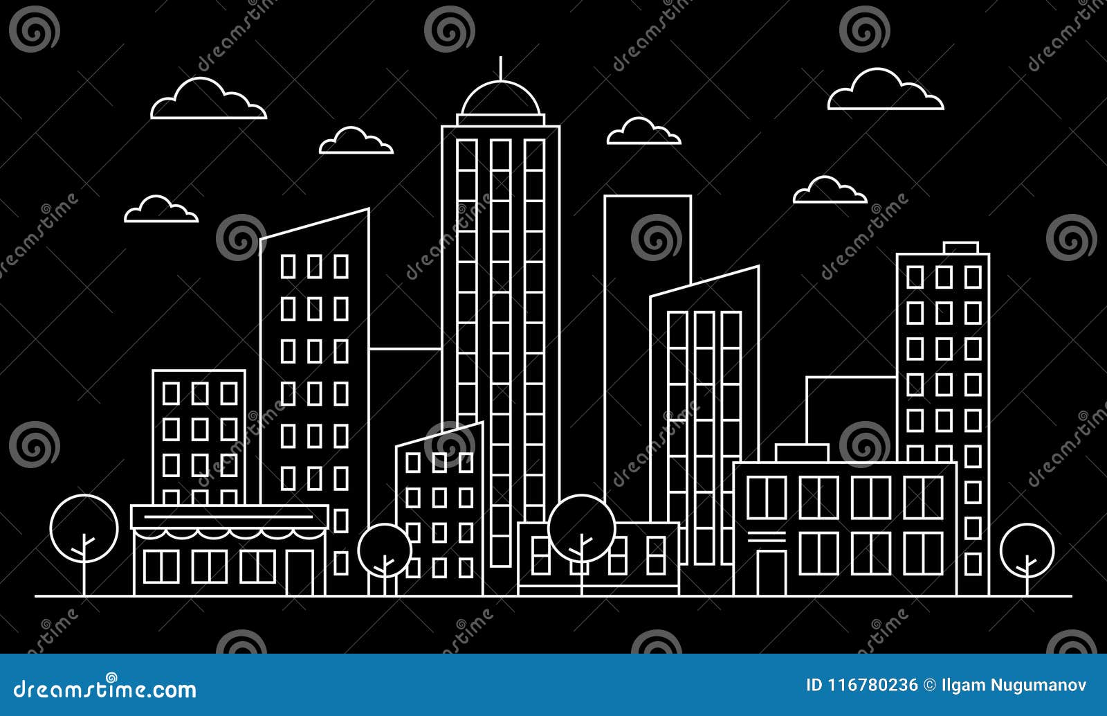 Cityscape, Urban Landscape Skyline Concept with Buildings, Scyscrapers ...