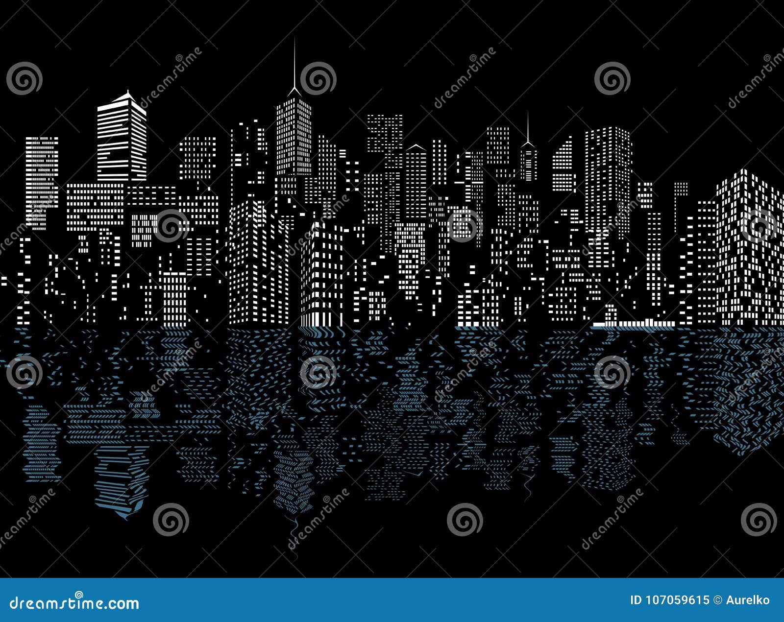 Cityscape windows reflect stock vector. Illustration of composition