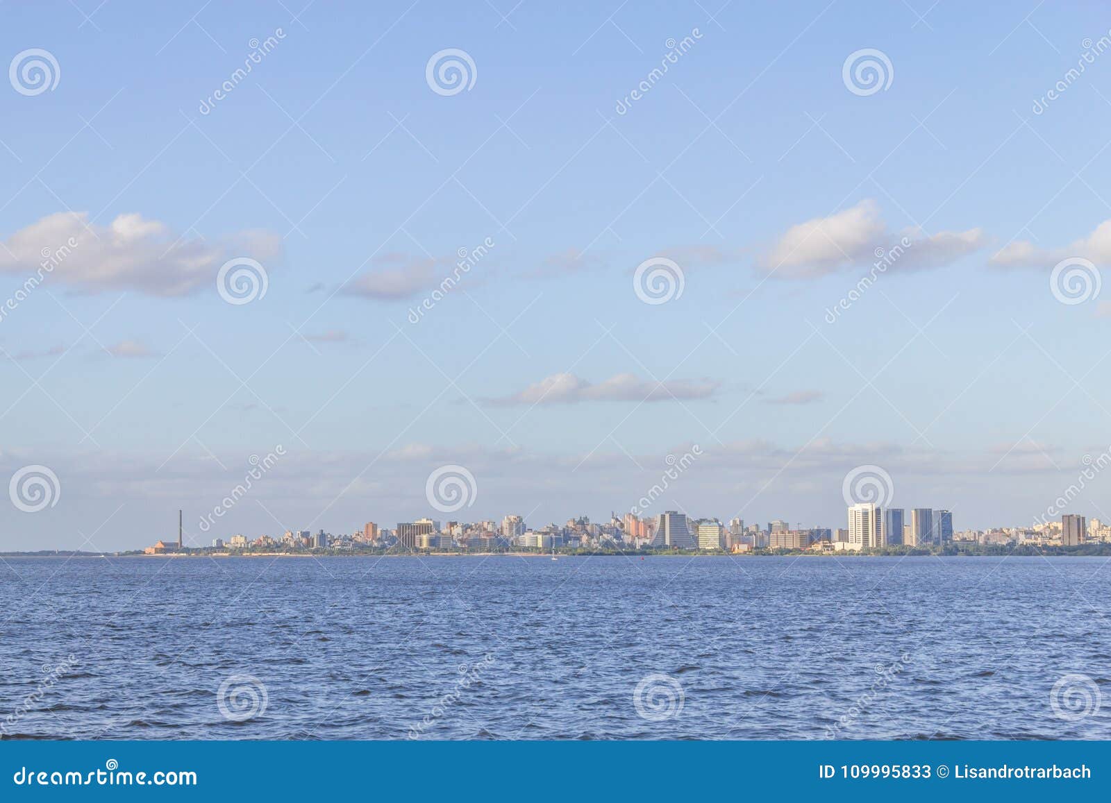 cityview with gasometro and guaiba lake, porto alegre