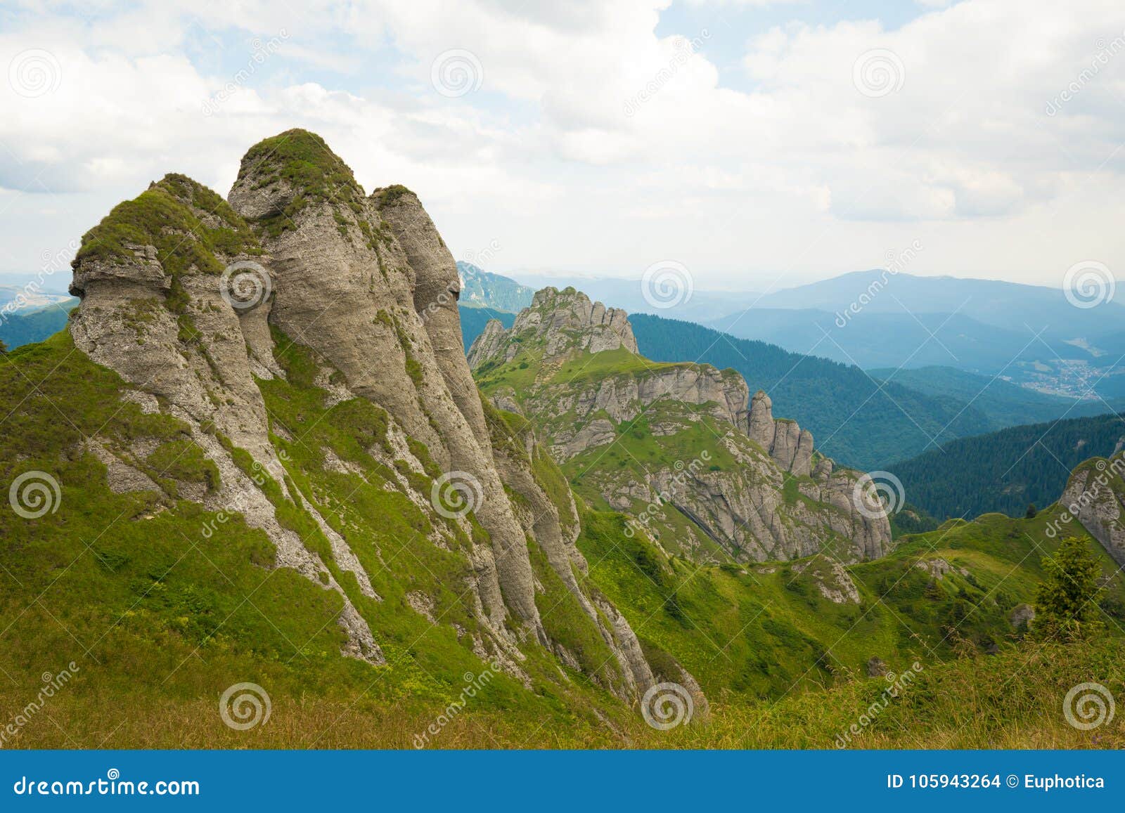 ciucas mountains, romania, a sunny summer day, special geomorphology