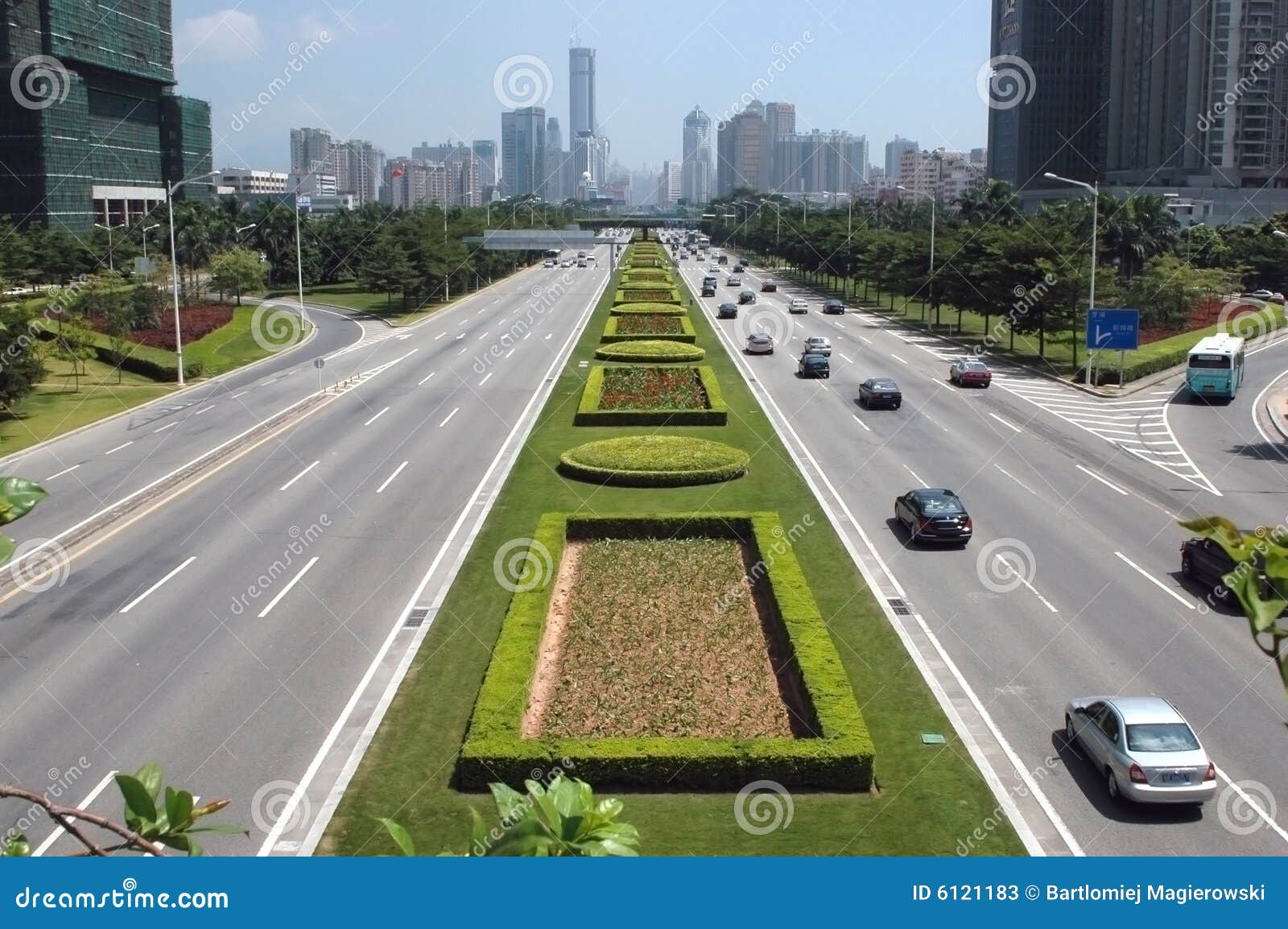 Ciudad De Shenzhen Avenida Principal Imagen de archivo Imagen de