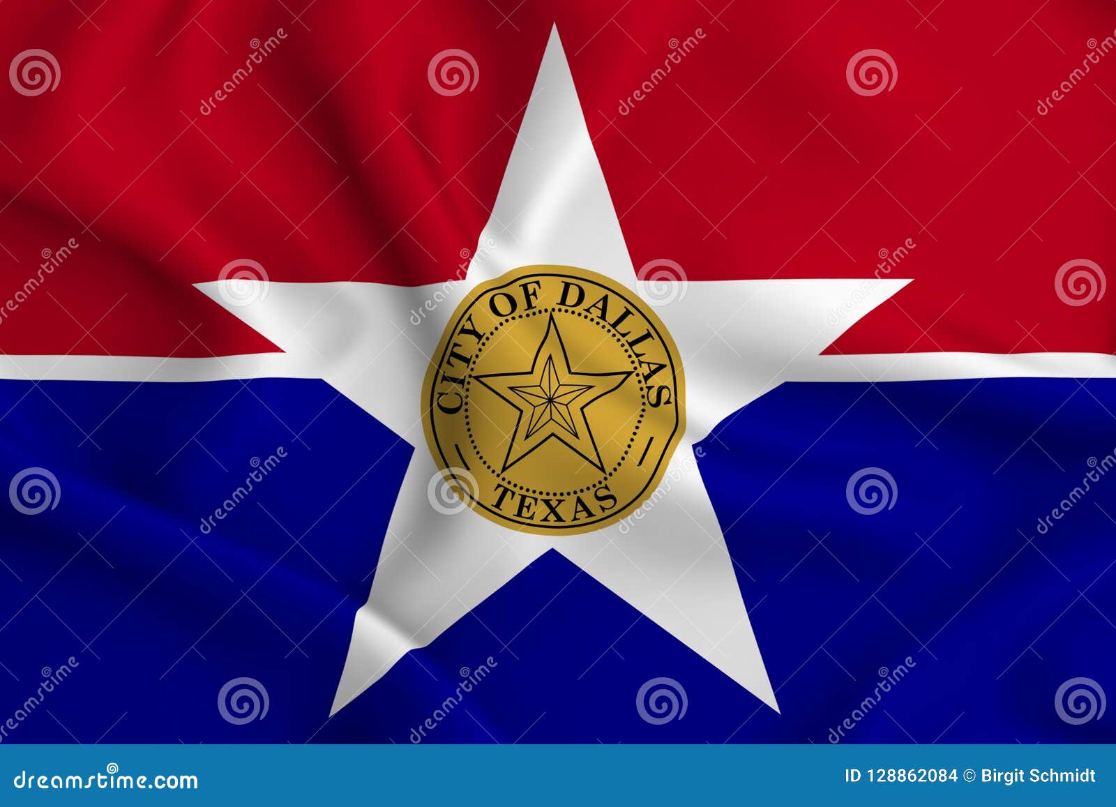 Ciudad Del Ejemplo De La Bandera De Dallas Stock de ilustración