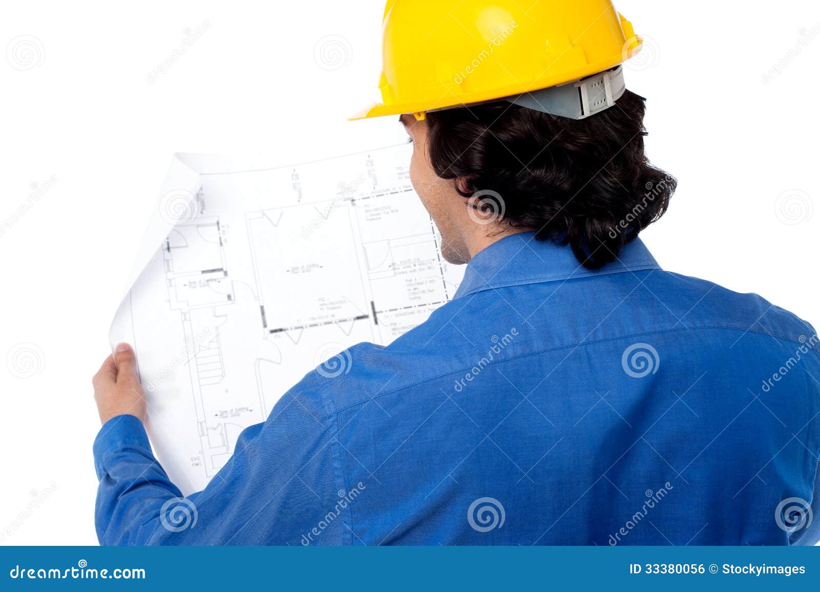 Civil Engineer Reviewing Blueprint Stock Photo Image Of Civil