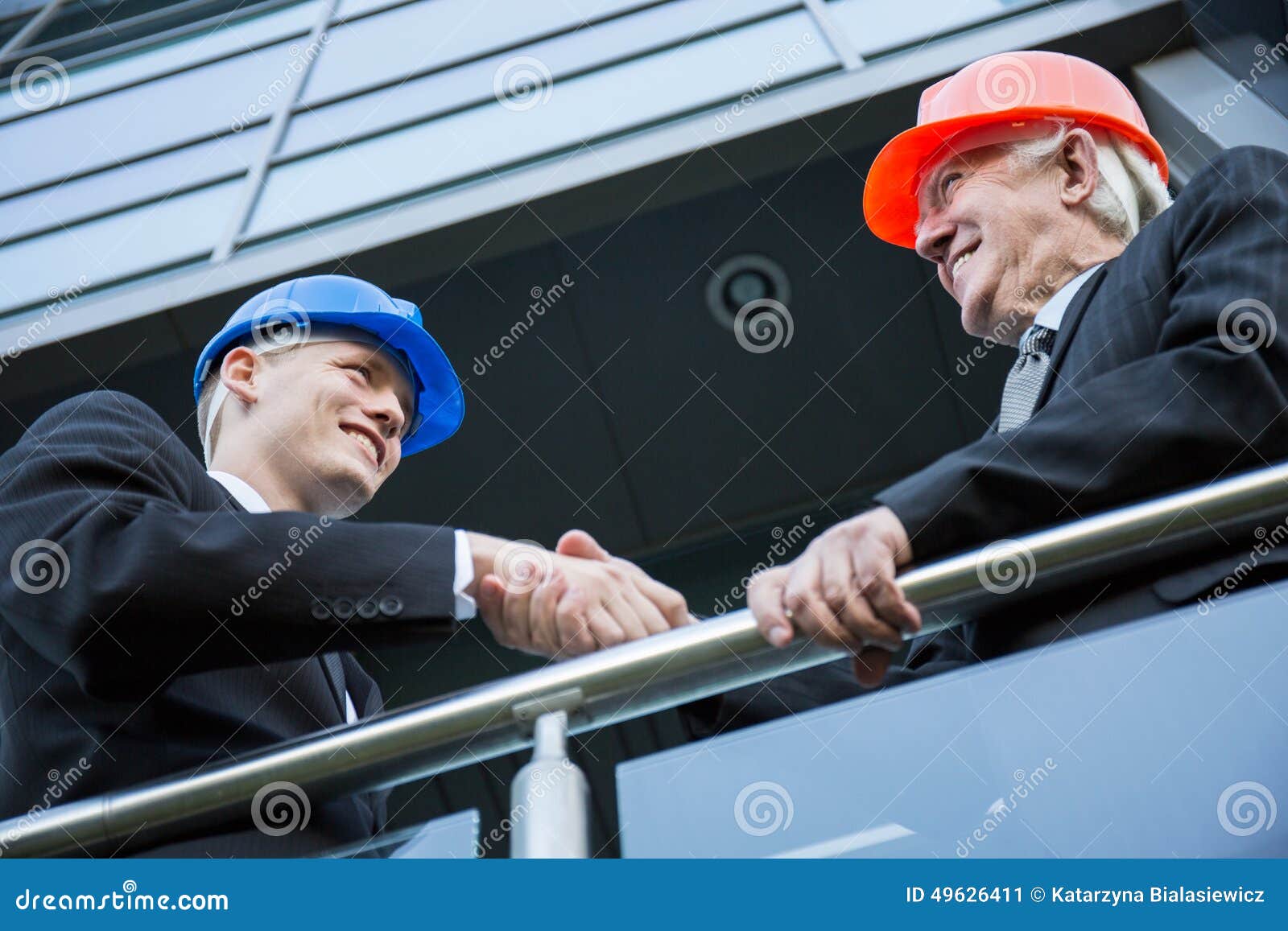 Civil Engineers Shaking Hands Stock Image Image of build
