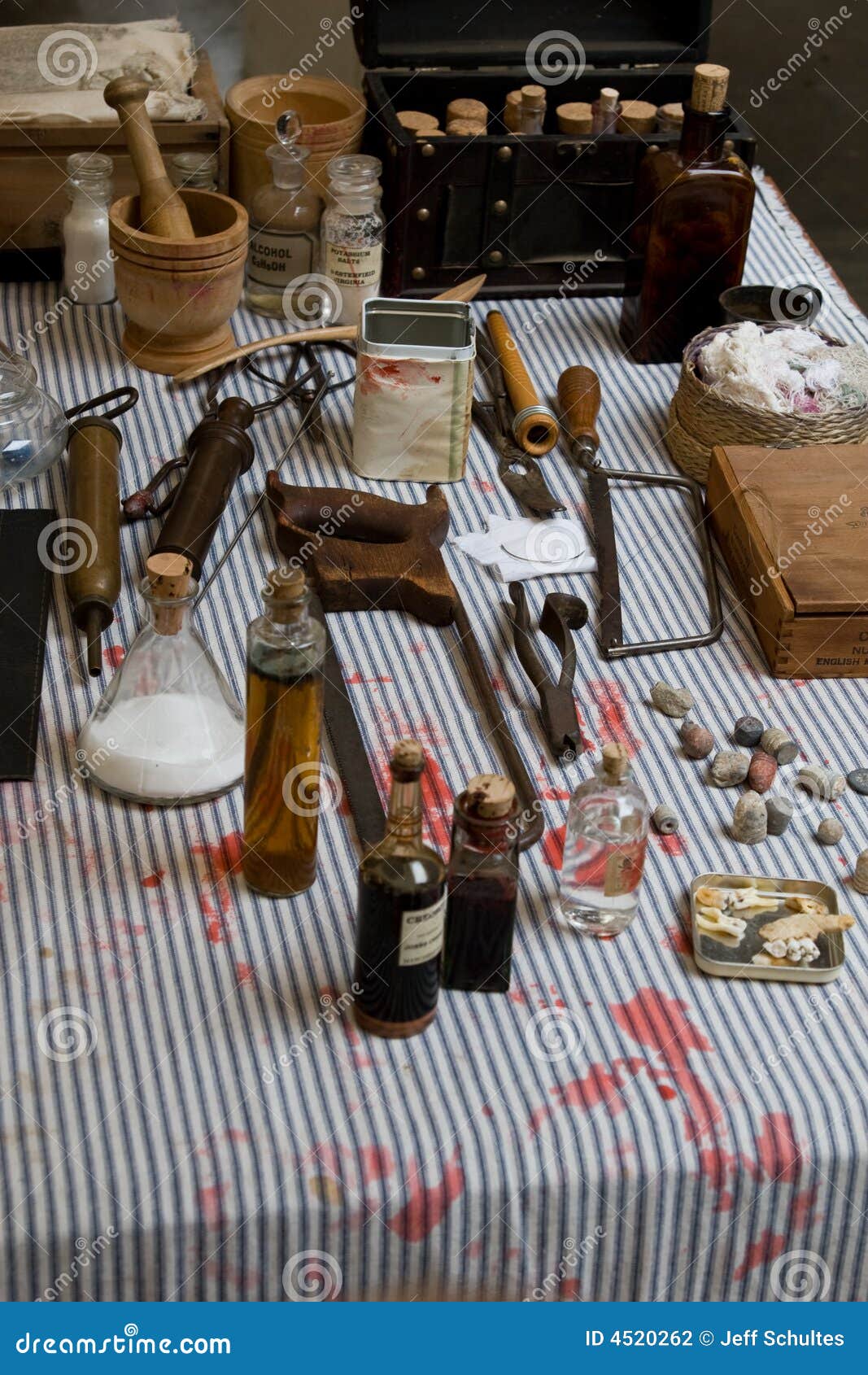 Civil War Medicine Props stock photo. Image of tools, doctor 4520262