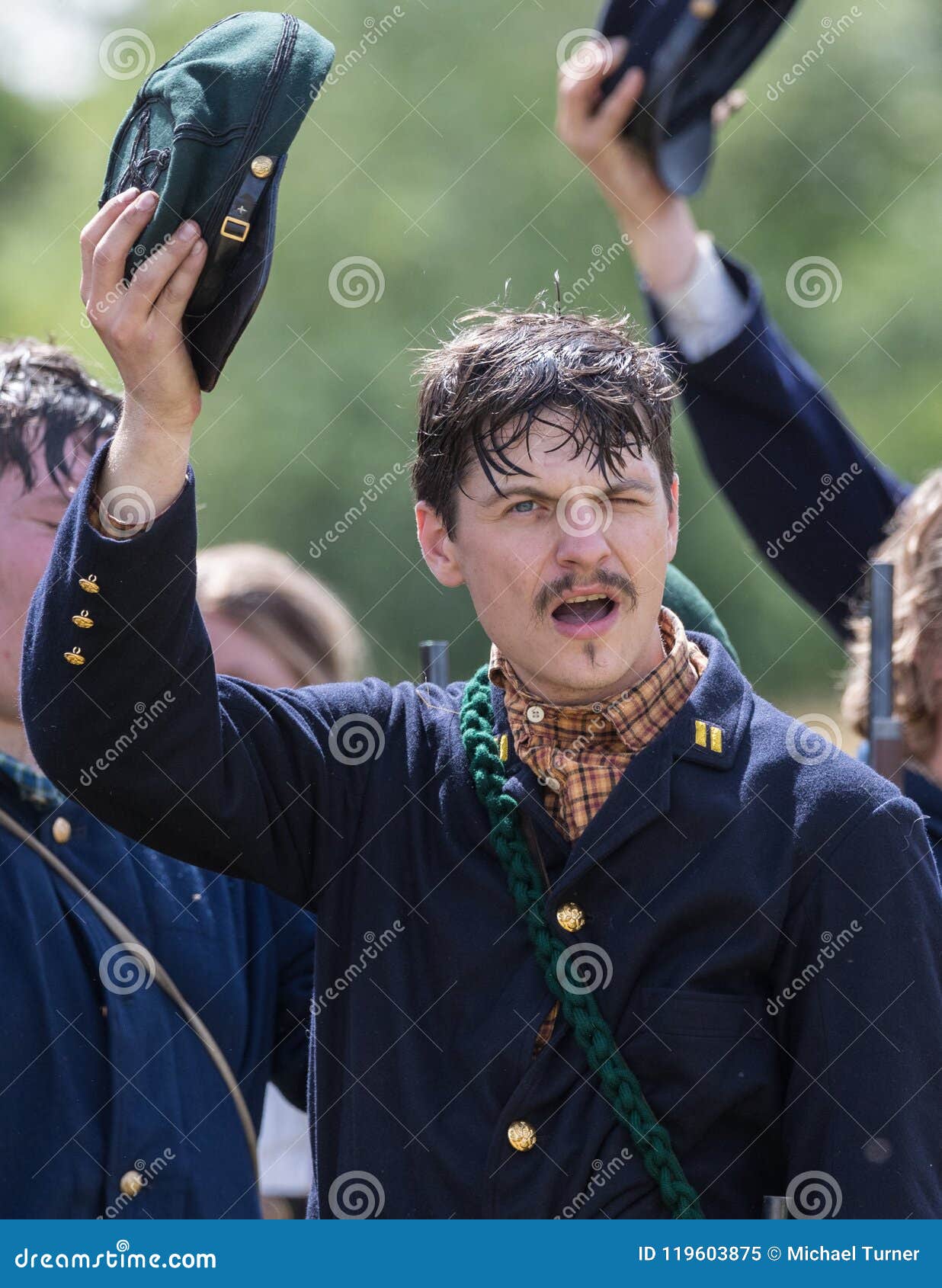 Huzzah editorial image. Image of infantry, grass, american 119603875