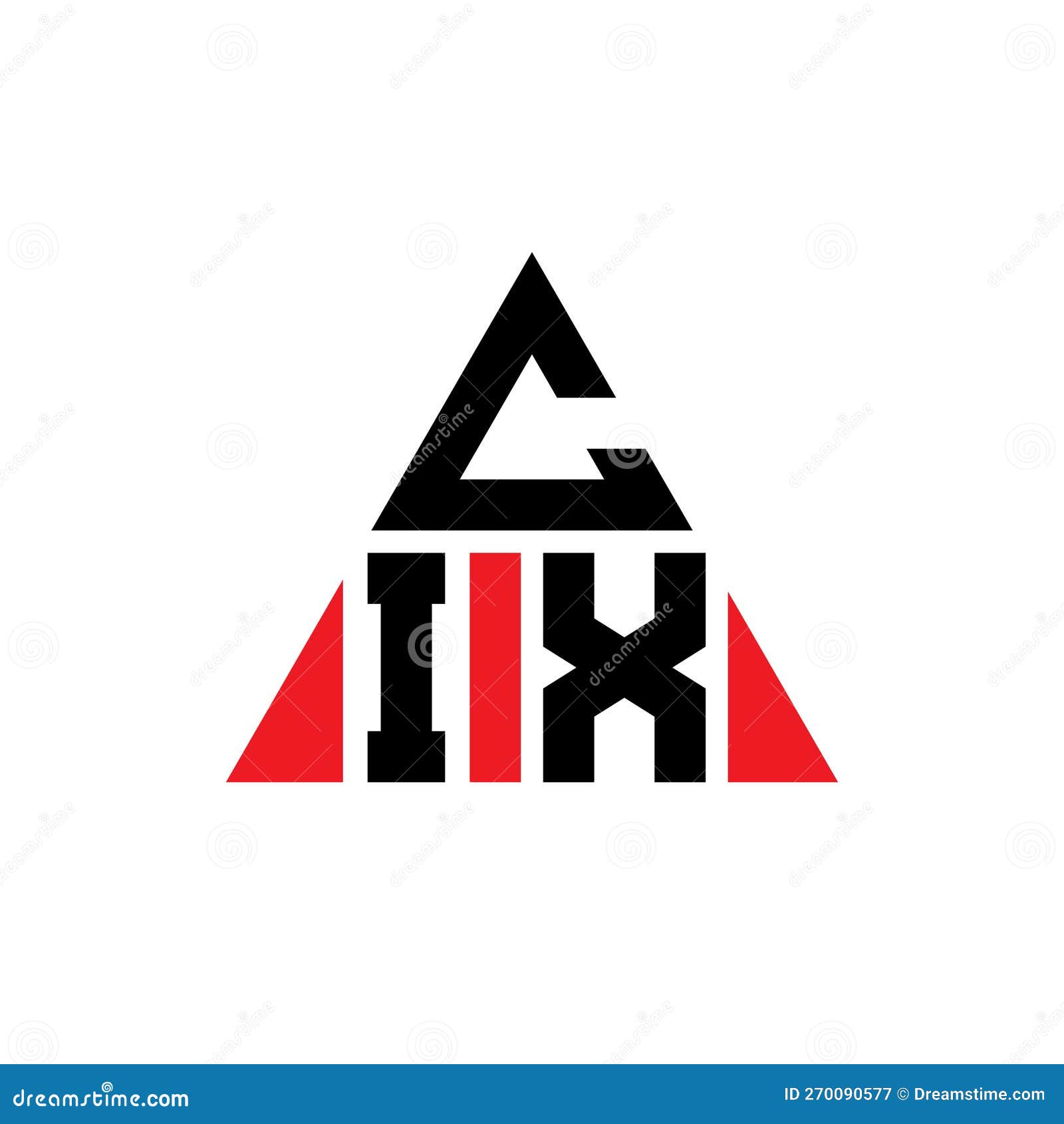 cix triangle letter logo  with triangle . cix triangle logo  monogram. cix triangle  logo template with red