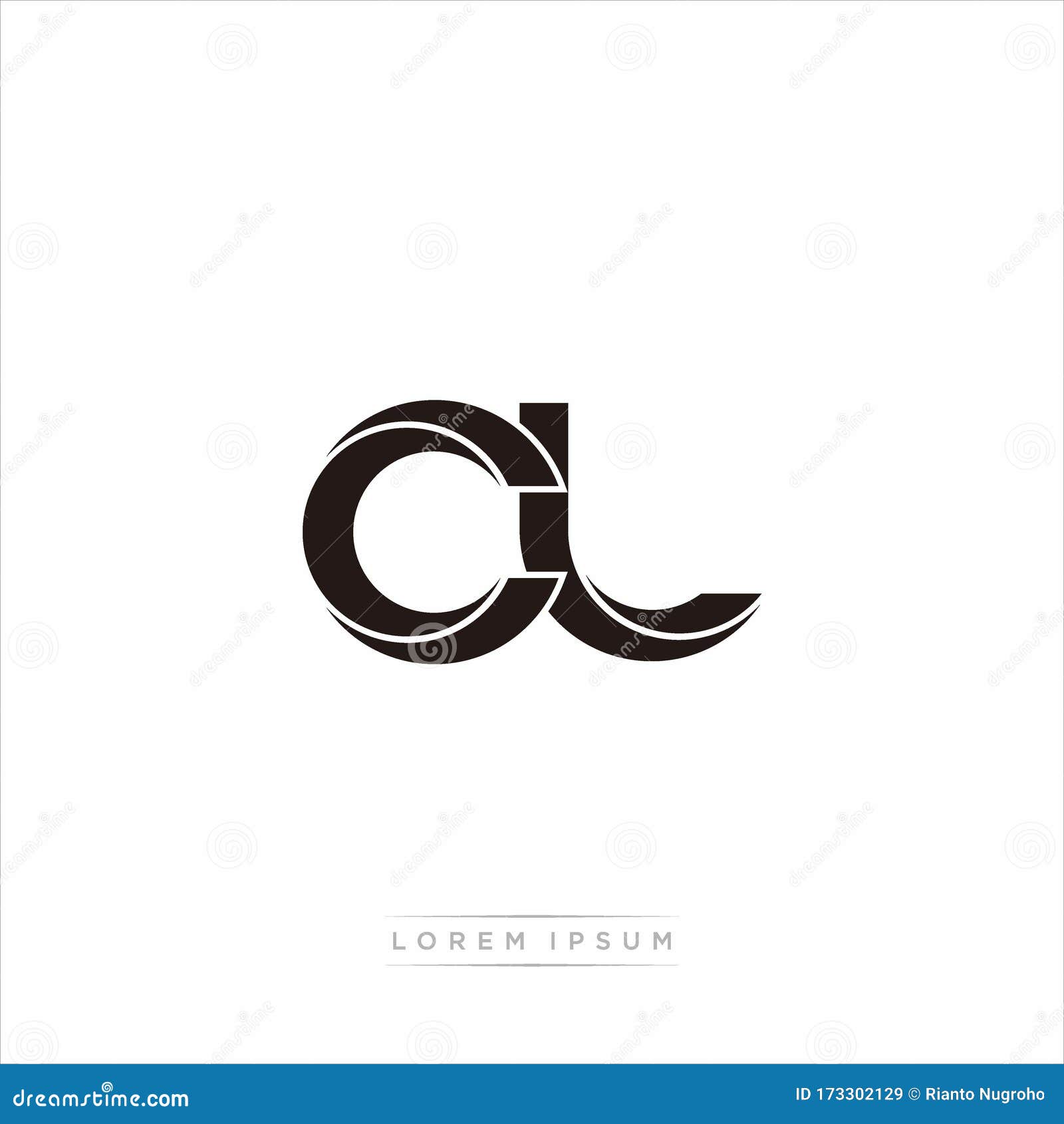 Cl Initial Letter Split Lowercase Modern Monogram Linked Outline ...