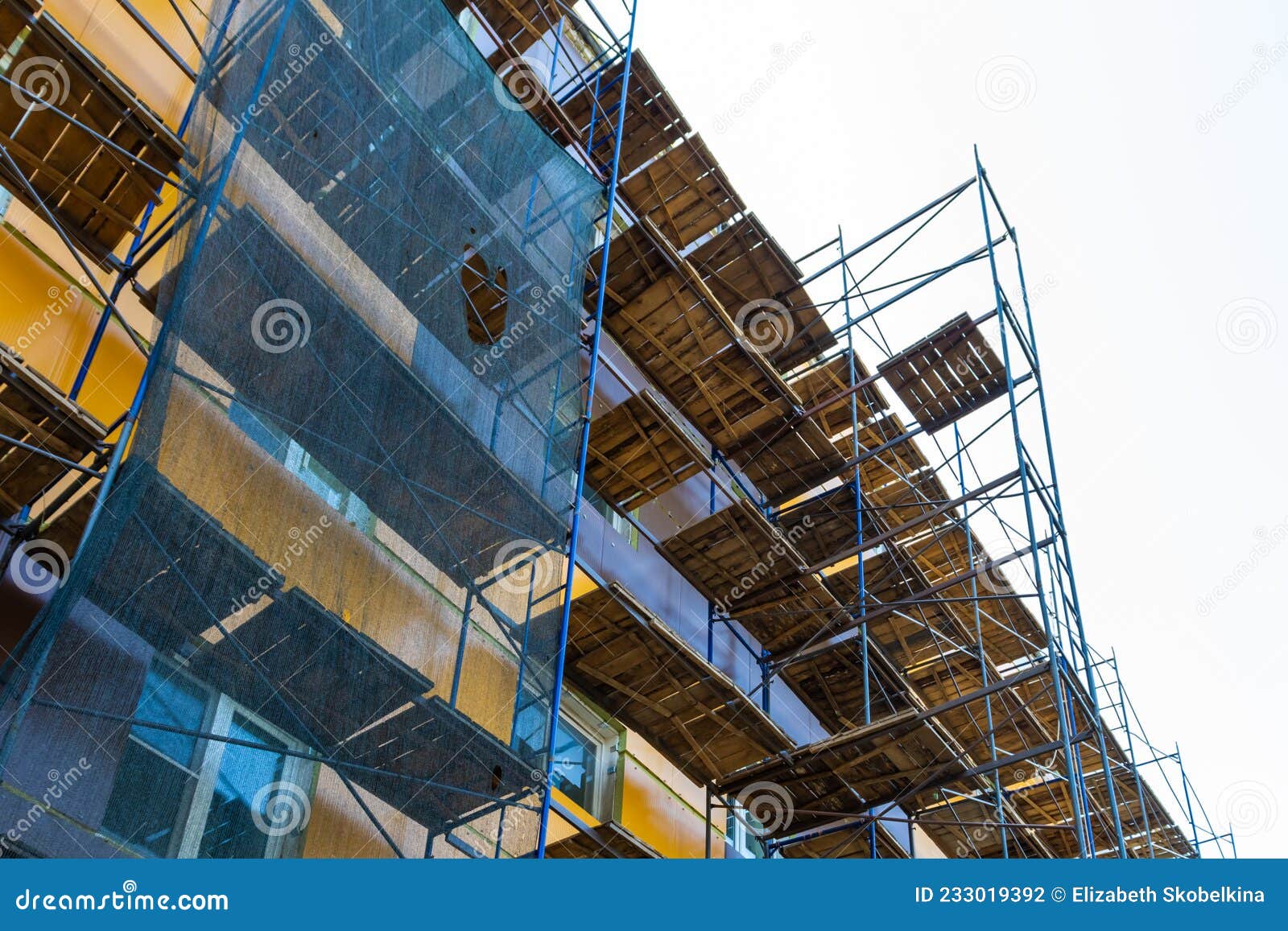 Cladding of a Residential Building Stock Photo Image of blue, facade