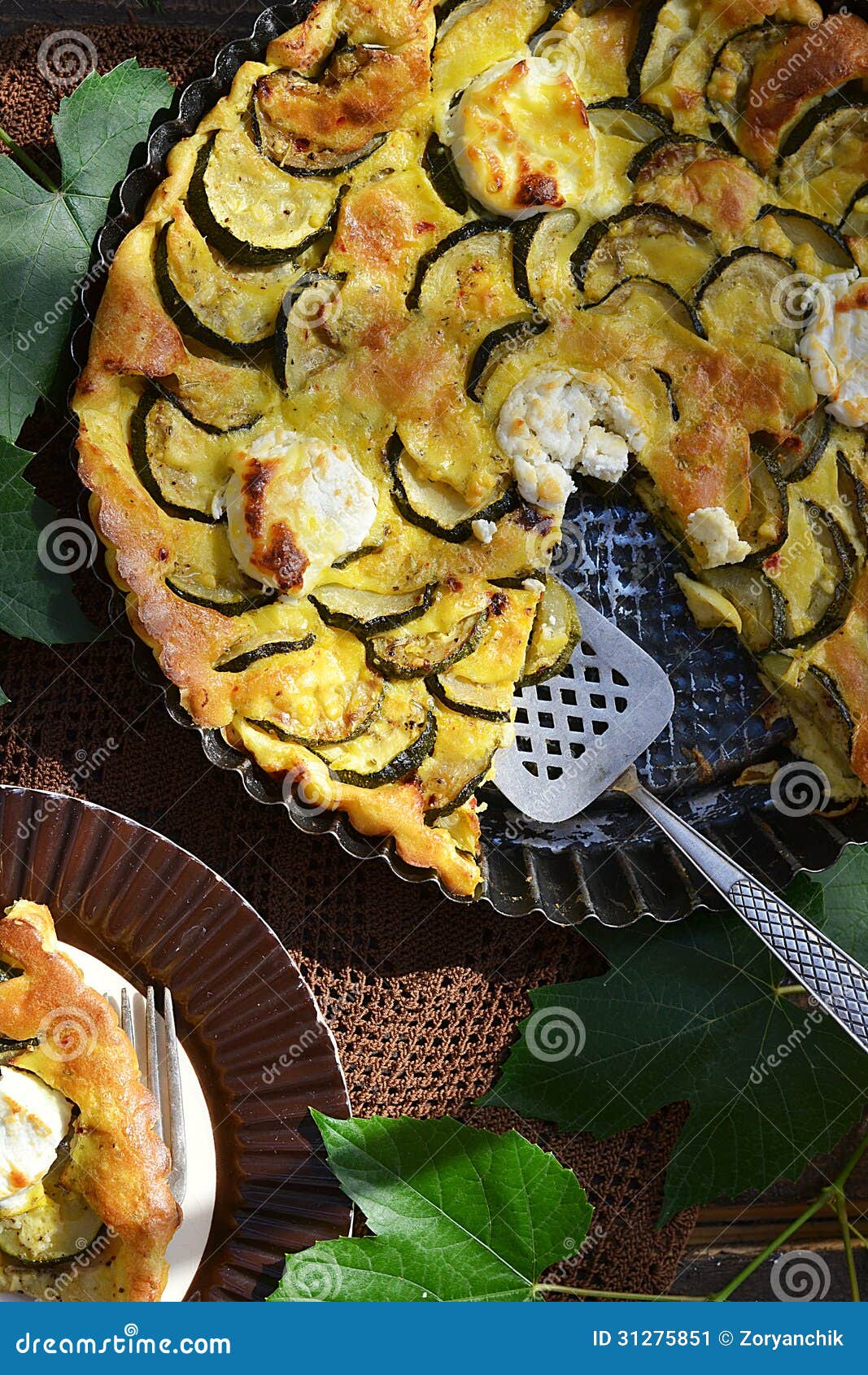 Clafoutis with zucchini stock image. Image of cooking 31275851