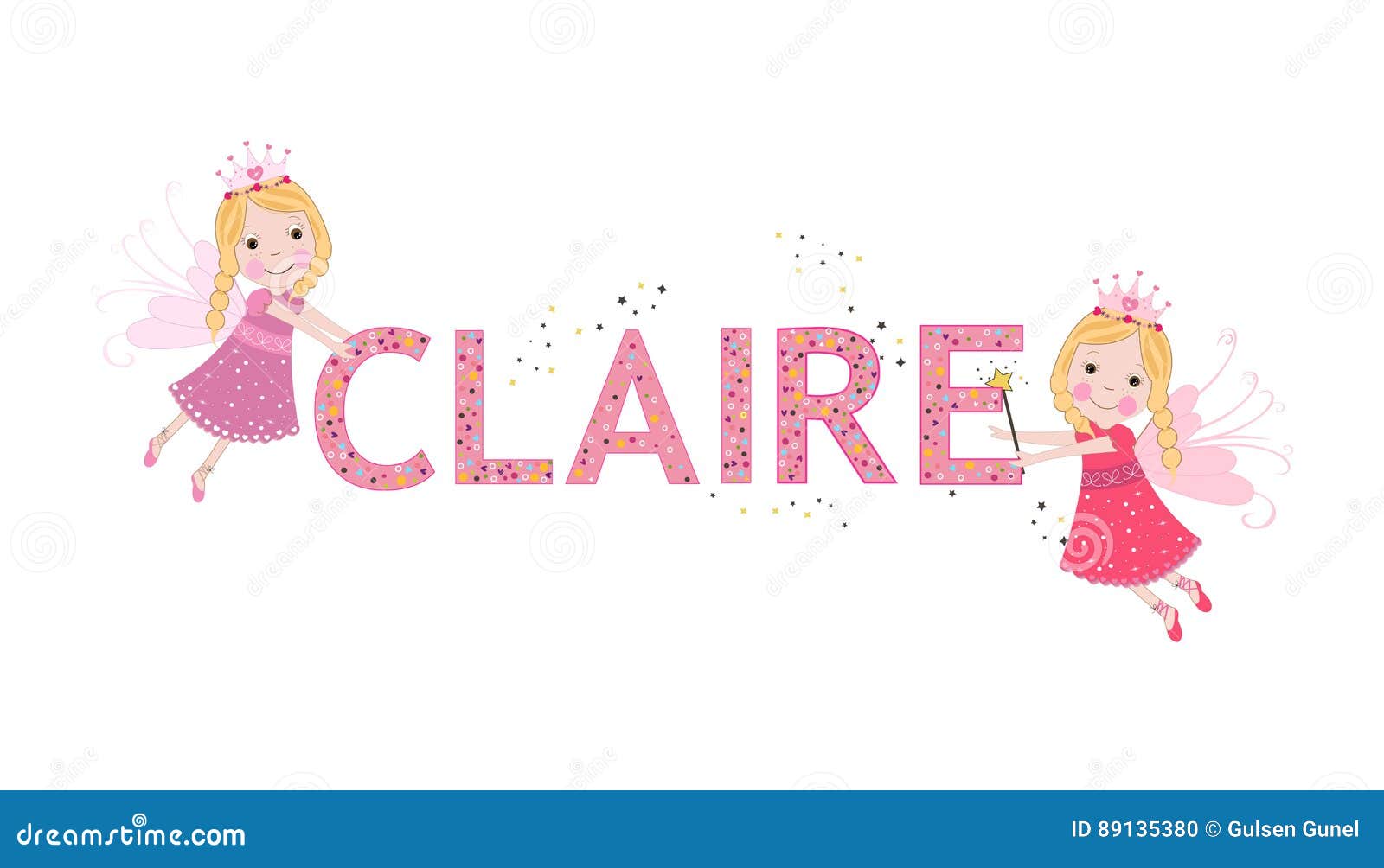 claire female name with cute fairy tale