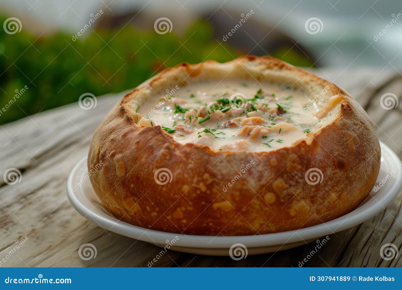 Clam chowder in bread bowl near me