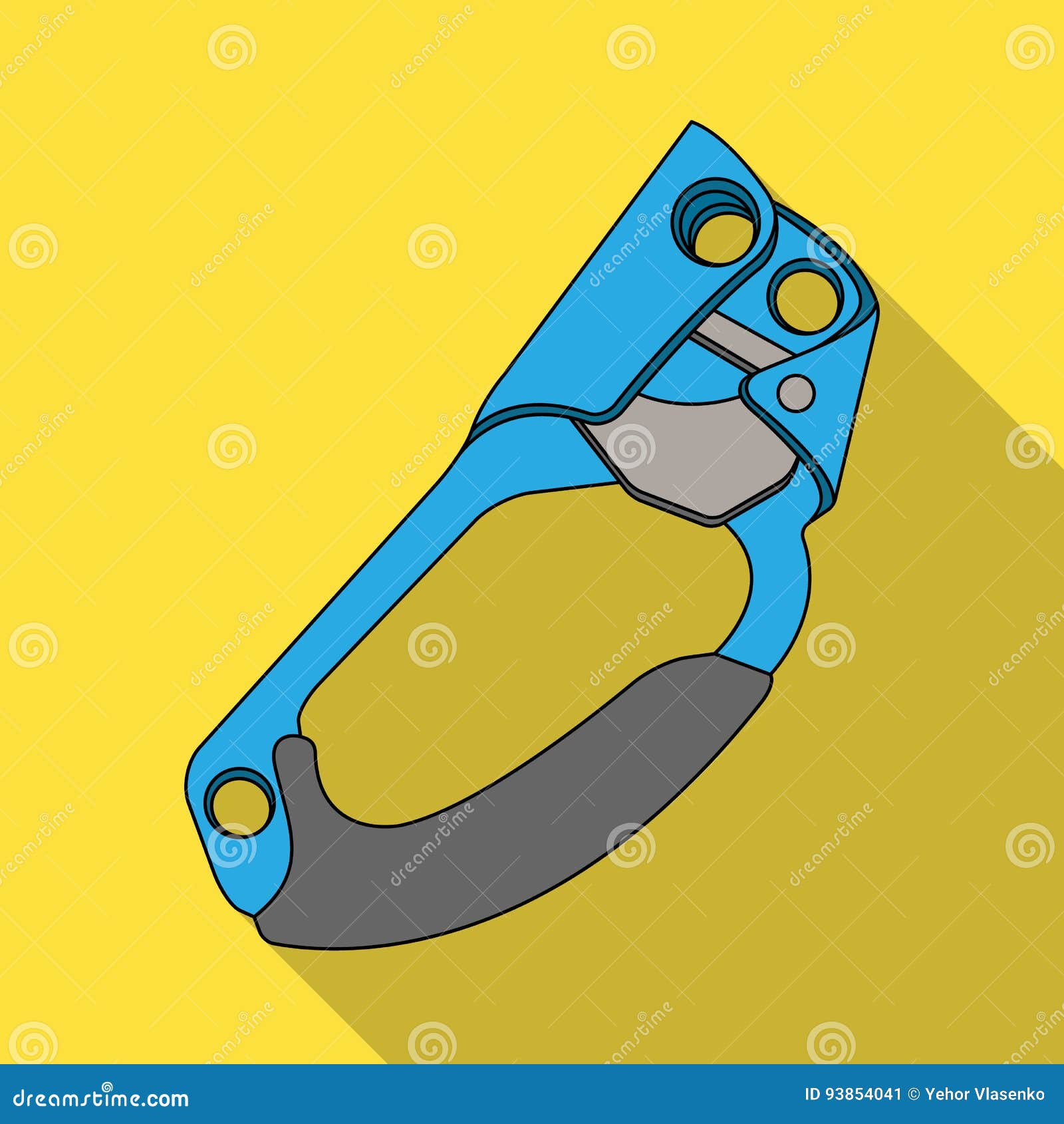 clamp jumar.mountaineering single icon in flat style   stock  web.