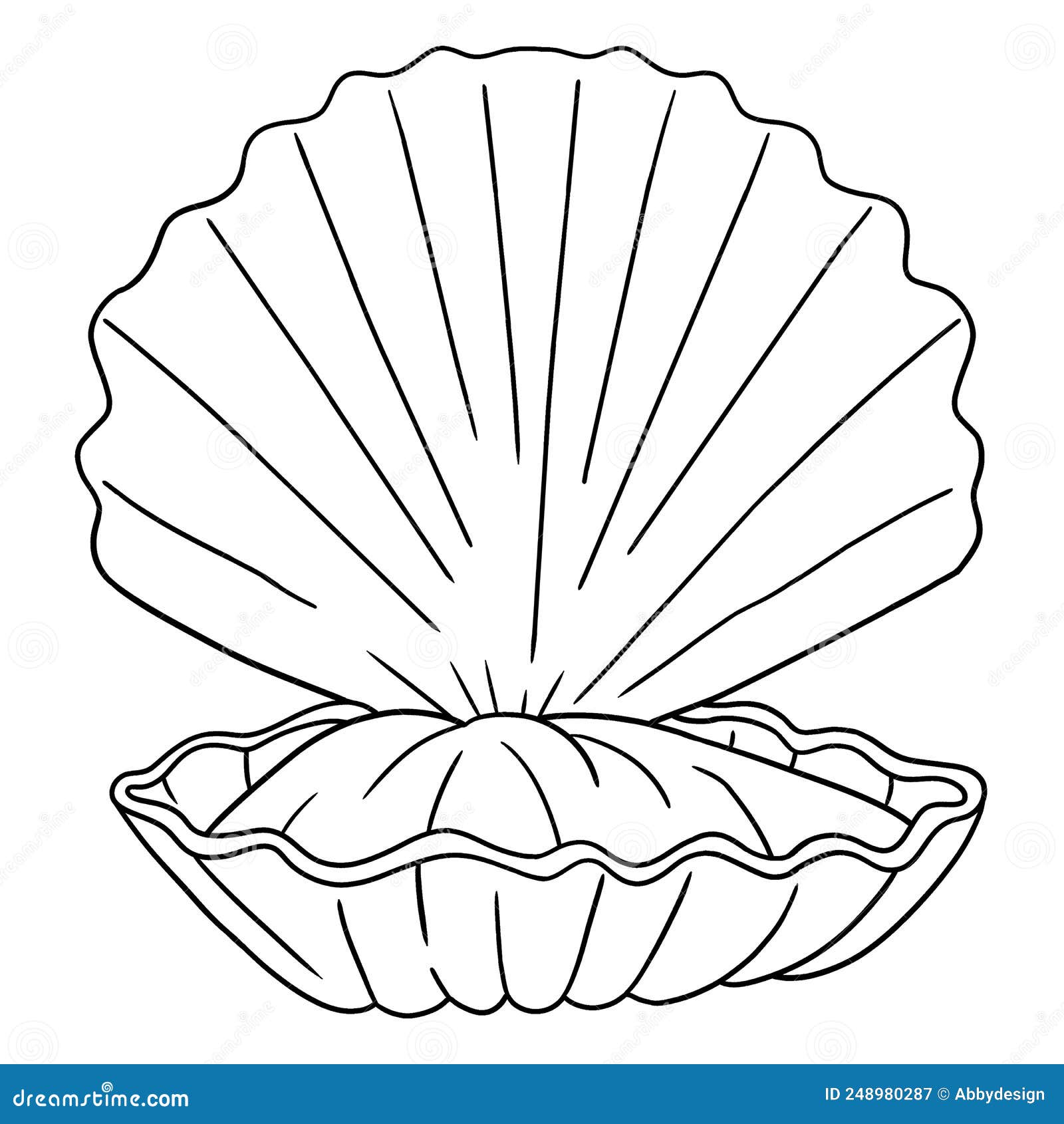 Clamp Shell Isolated Coloring Page for Kids Stock Vector - Illustration ...