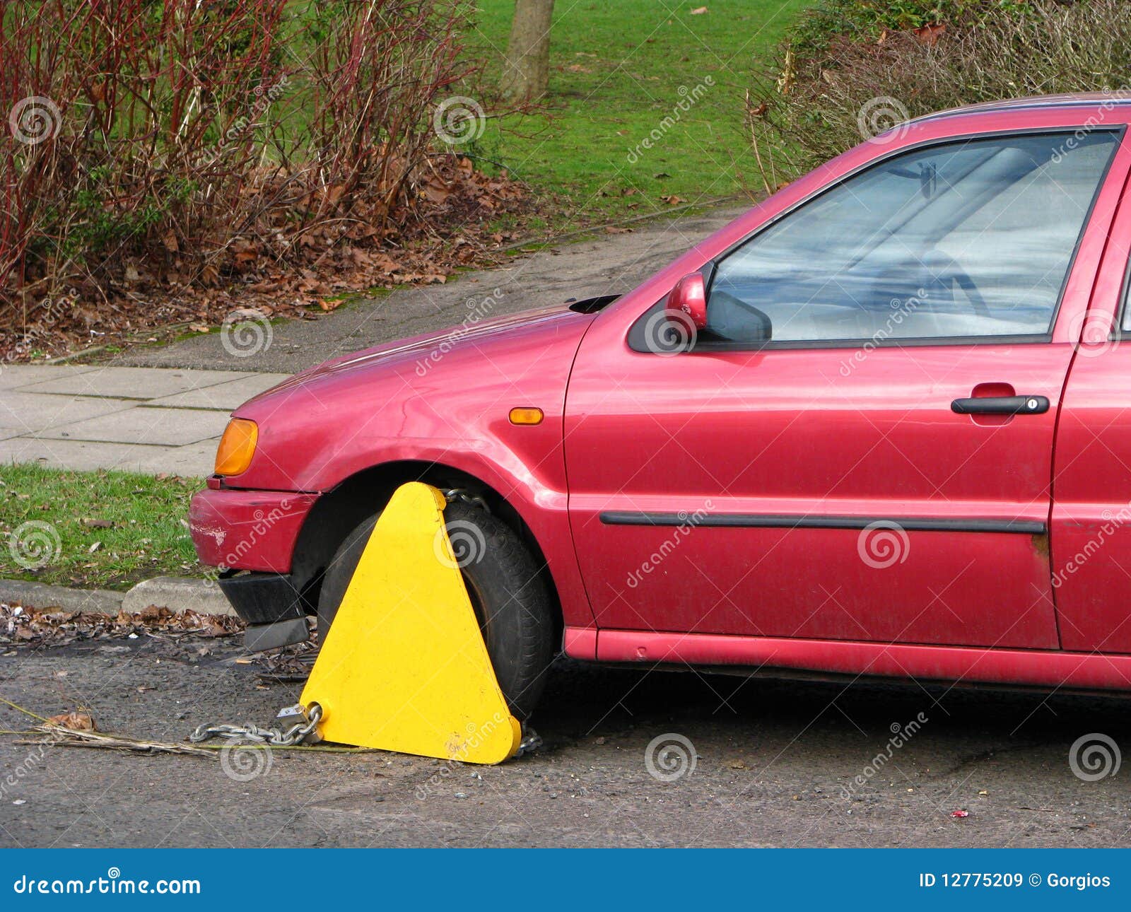 Clamped car stock image. Image of road, ticket, penalty 12775209
