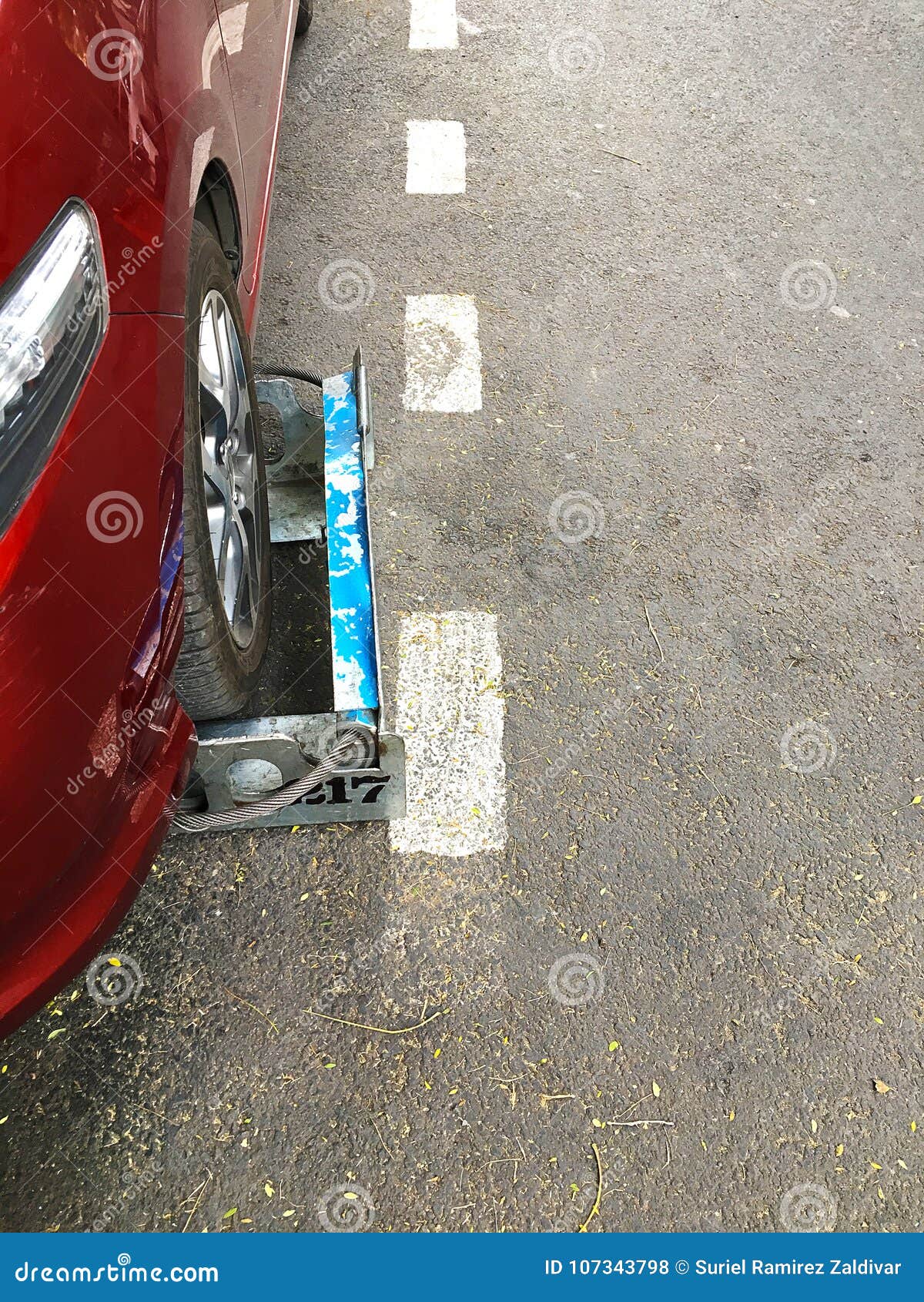 clamped car in the street