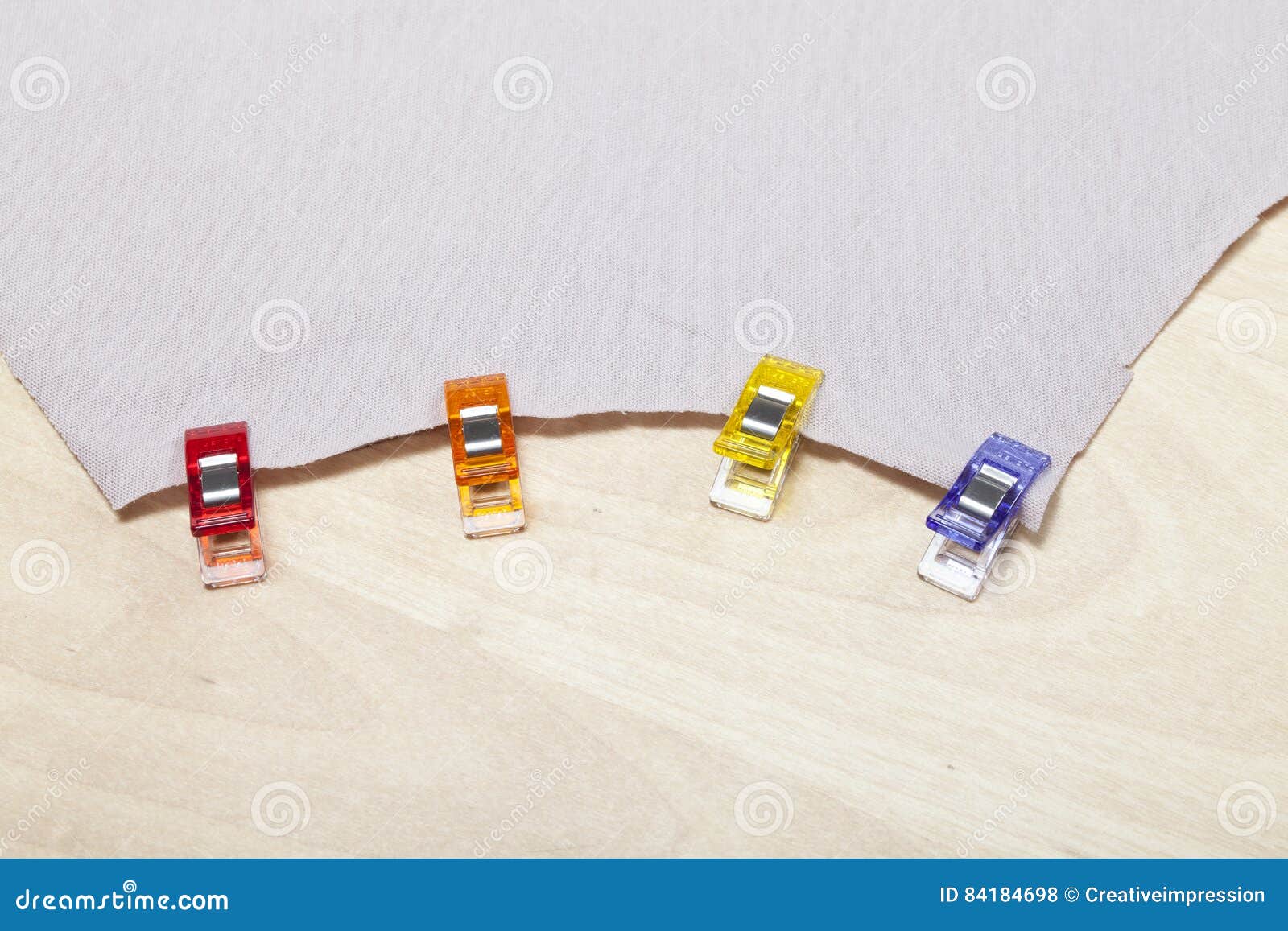 Clamps on fabric stock photo. Image of clothing, clip 84184698