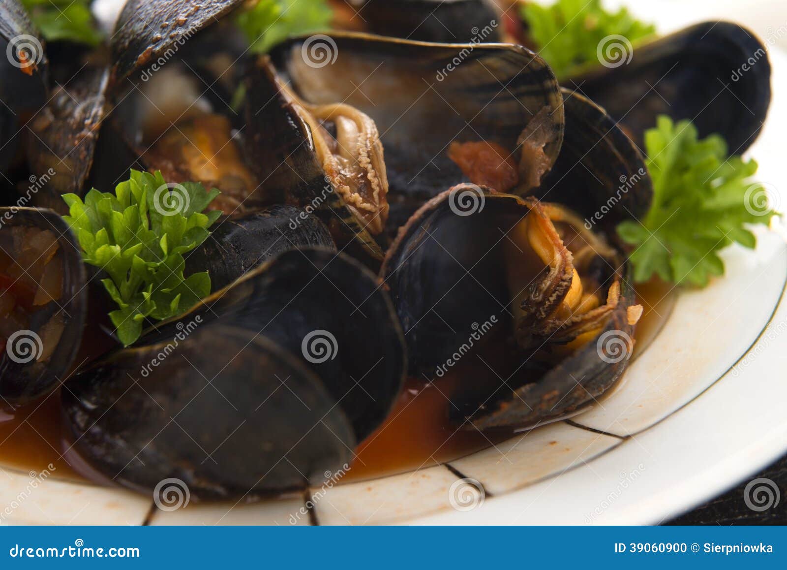 Clams in tomato sauce stock photo. Image of saucepan 39060900