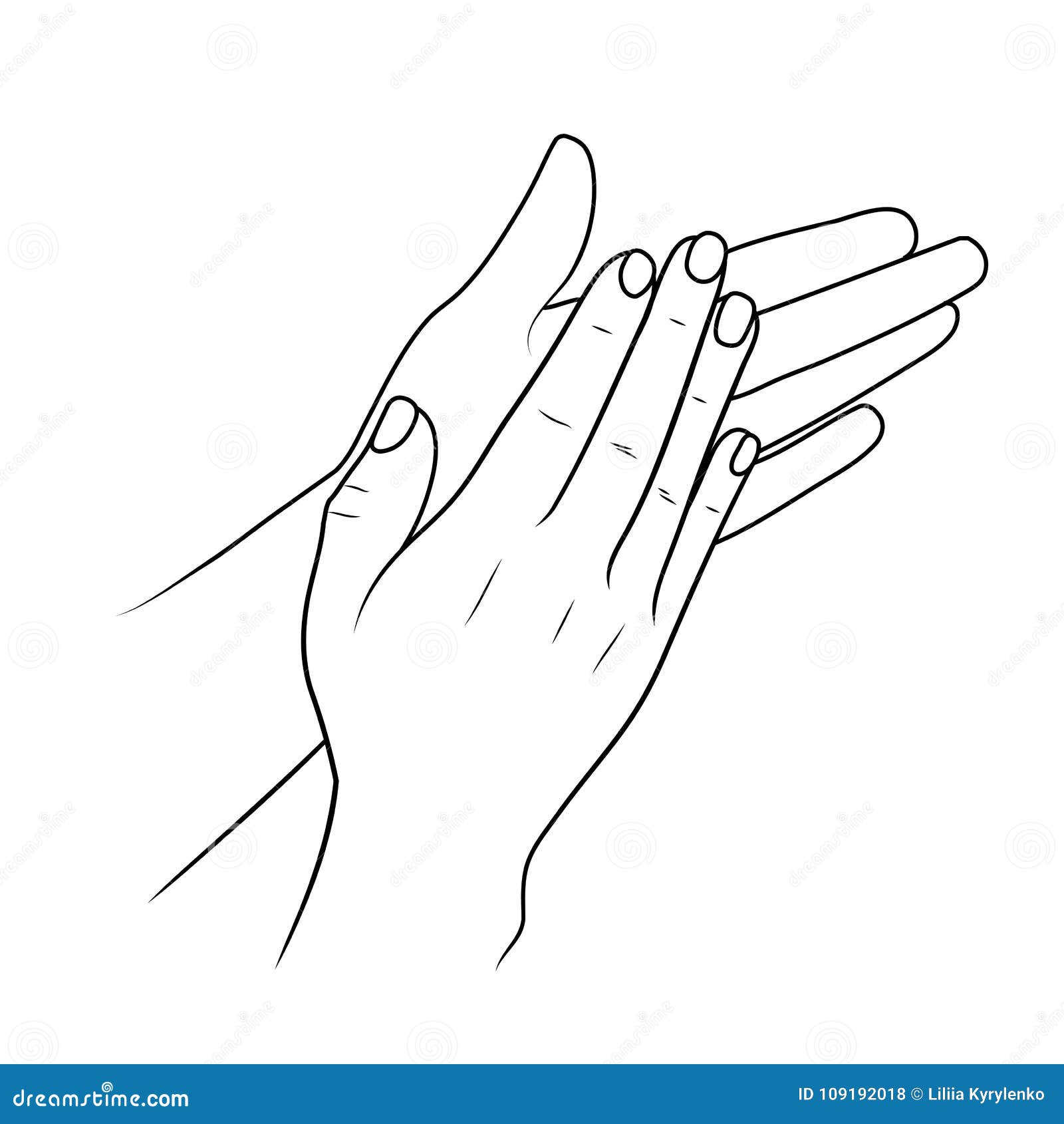 Doodle applause. Happy people drawn hands, high... - Stock Illustration  [90553145] - PIXTA