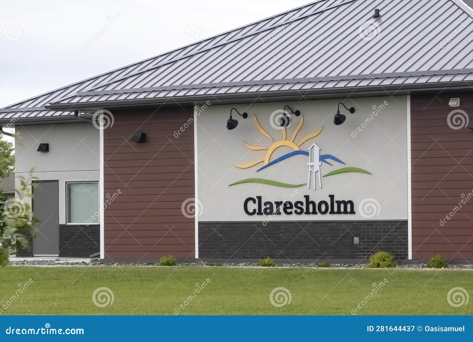 A Claresholm Town Building Sign Editorial Photography Image of choice
