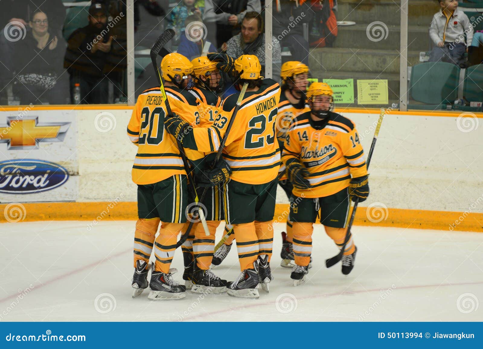 Clarkson Players in NCAA Hockey Game Editorial Stock Image Image of