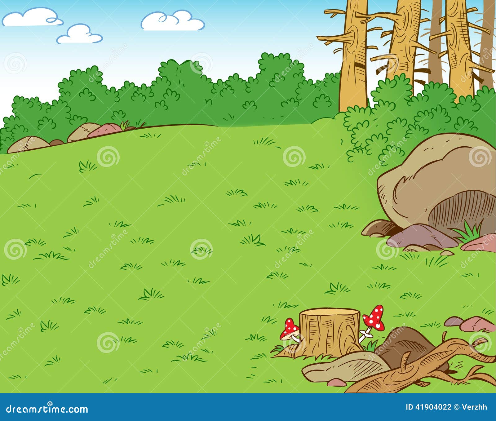 Claro del bosque ilustración del vector. Ilustración de espacio 41904022