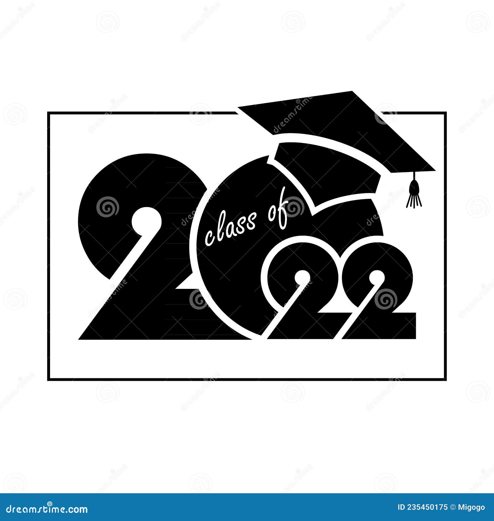 Clase De 2022 De. Portada De La Tarjeta Para La Graduación De 2022. Diseño  Plano Creativo Para La Invitación De Tarjetas De Felici Ilustración del  Vector - Ilustración de plano, experiencia: 235450175