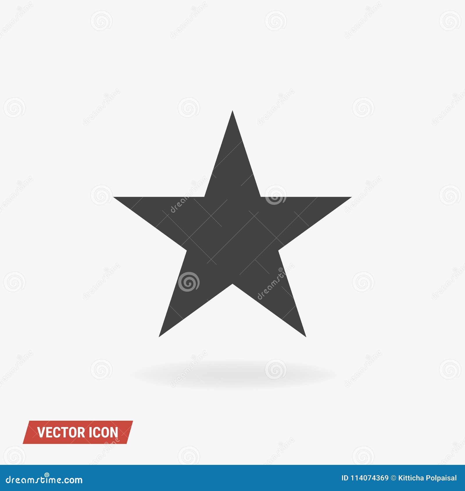 clasic star icon ,  illustion flat  style.