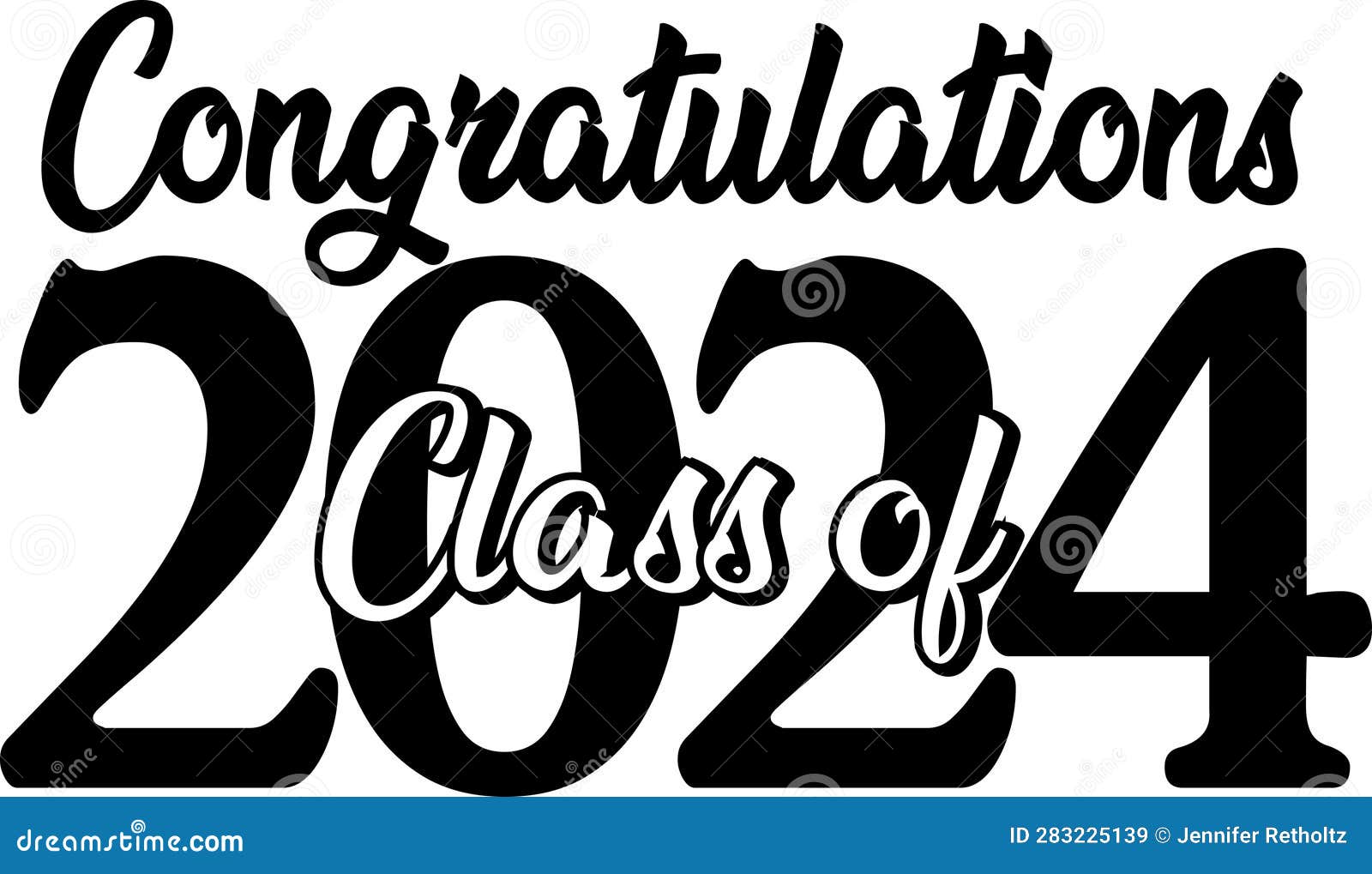 Class of 2024 Congratulations Graduate Stock Illustration