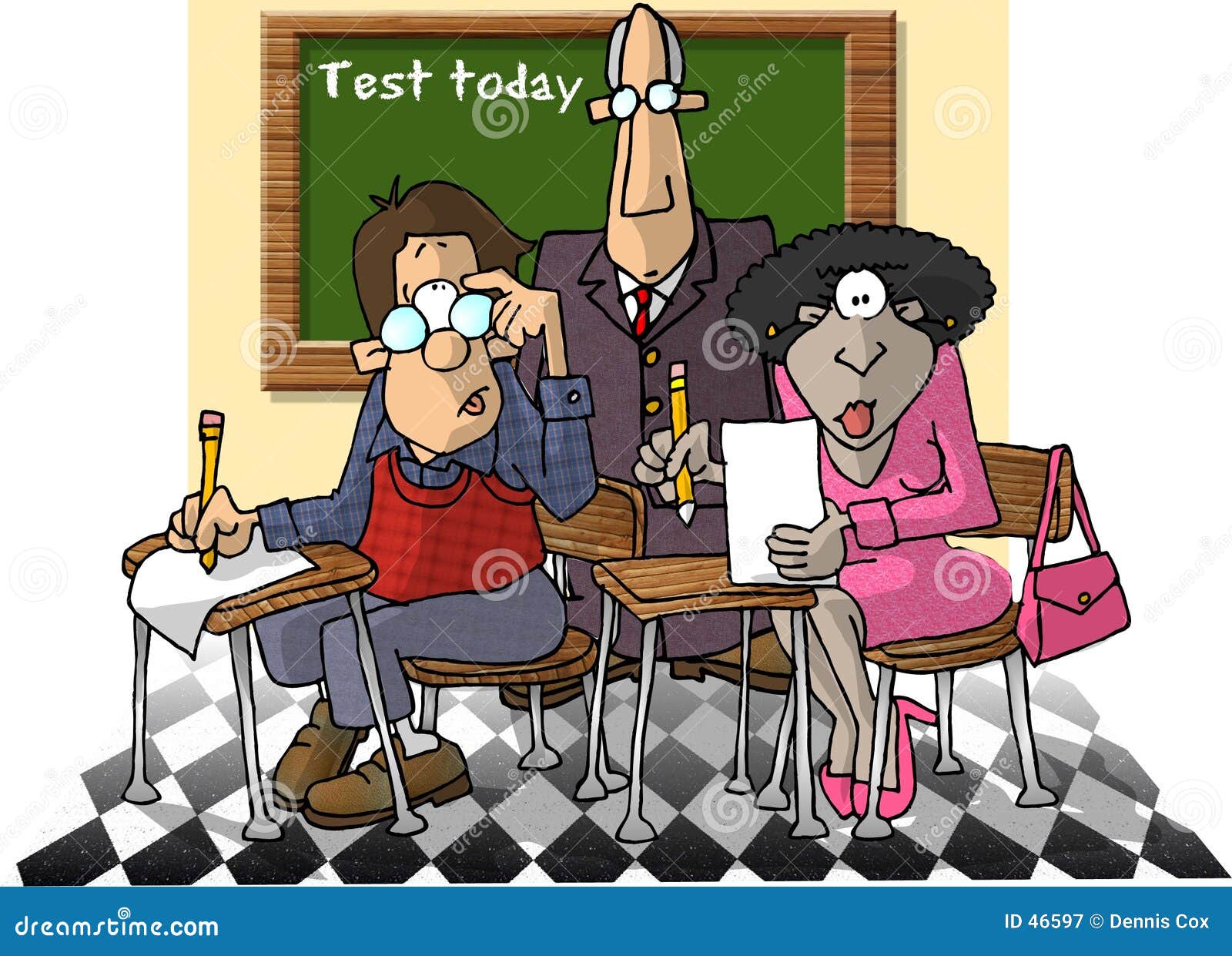 Class stock illustration. Illustration of female, test, comic - 46597