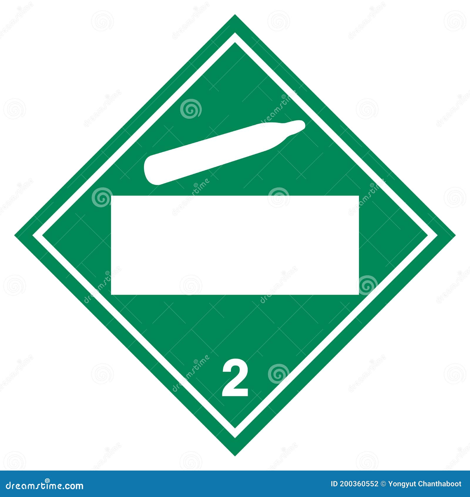 class 2 blank non flammable gas  sign , , isolate on white background label .eps10