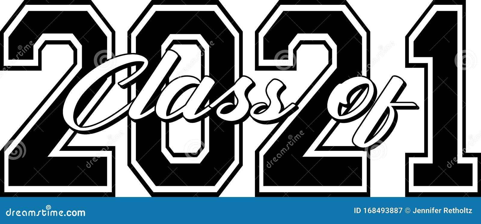 Class of 2021 Bold Graphic stock illustration