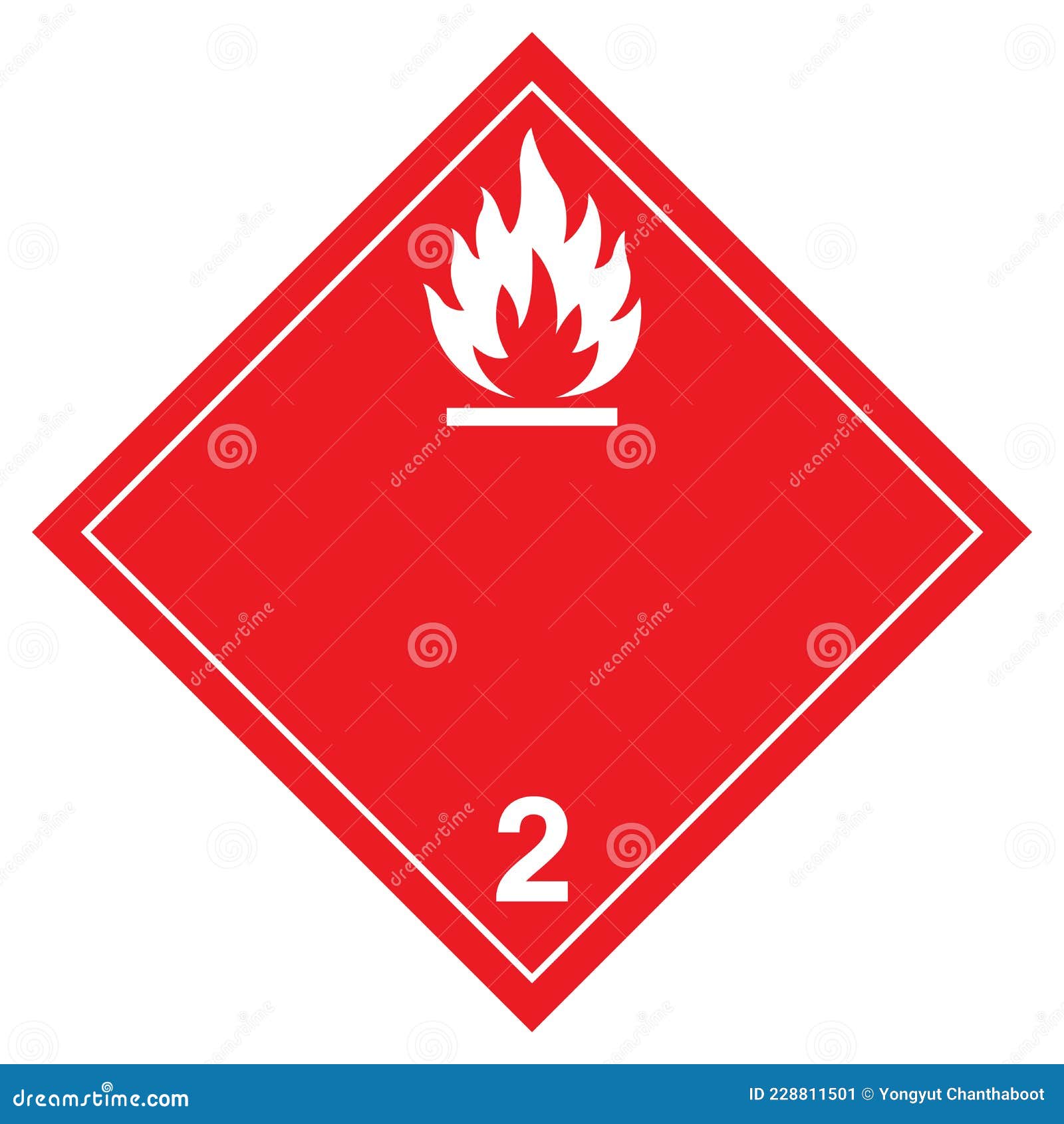 class 2 flammable gas  sign , , isolate on white background label .eps10