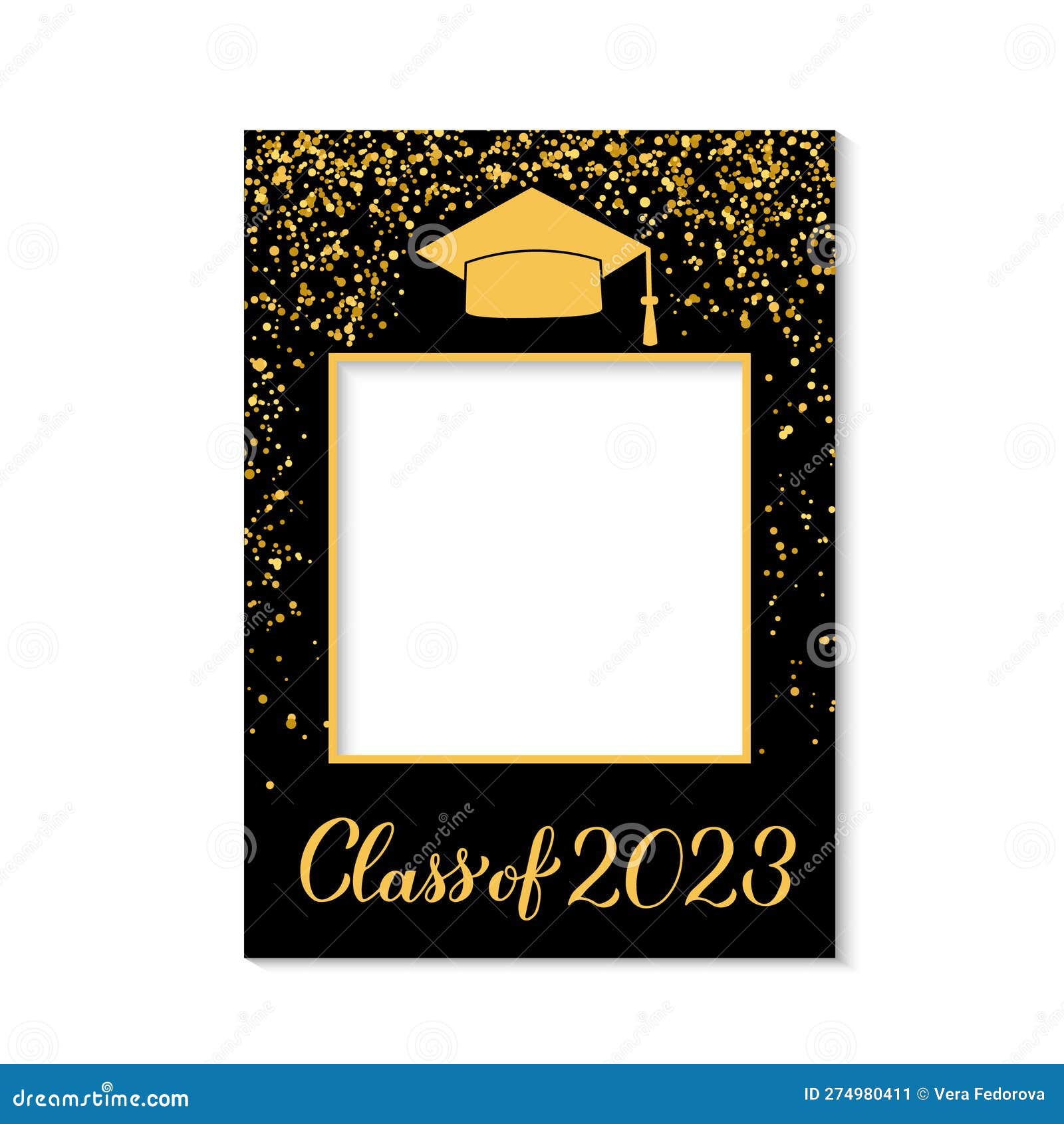 Class of 2023 Photo Booth Frame Graduation Cap Isolated on White ...