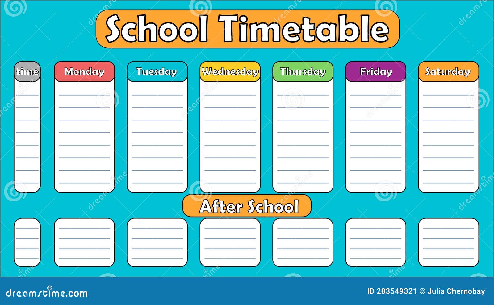 Class Schedule, School Schedule.Office Supplies.Timetable. Lesson Plan ...